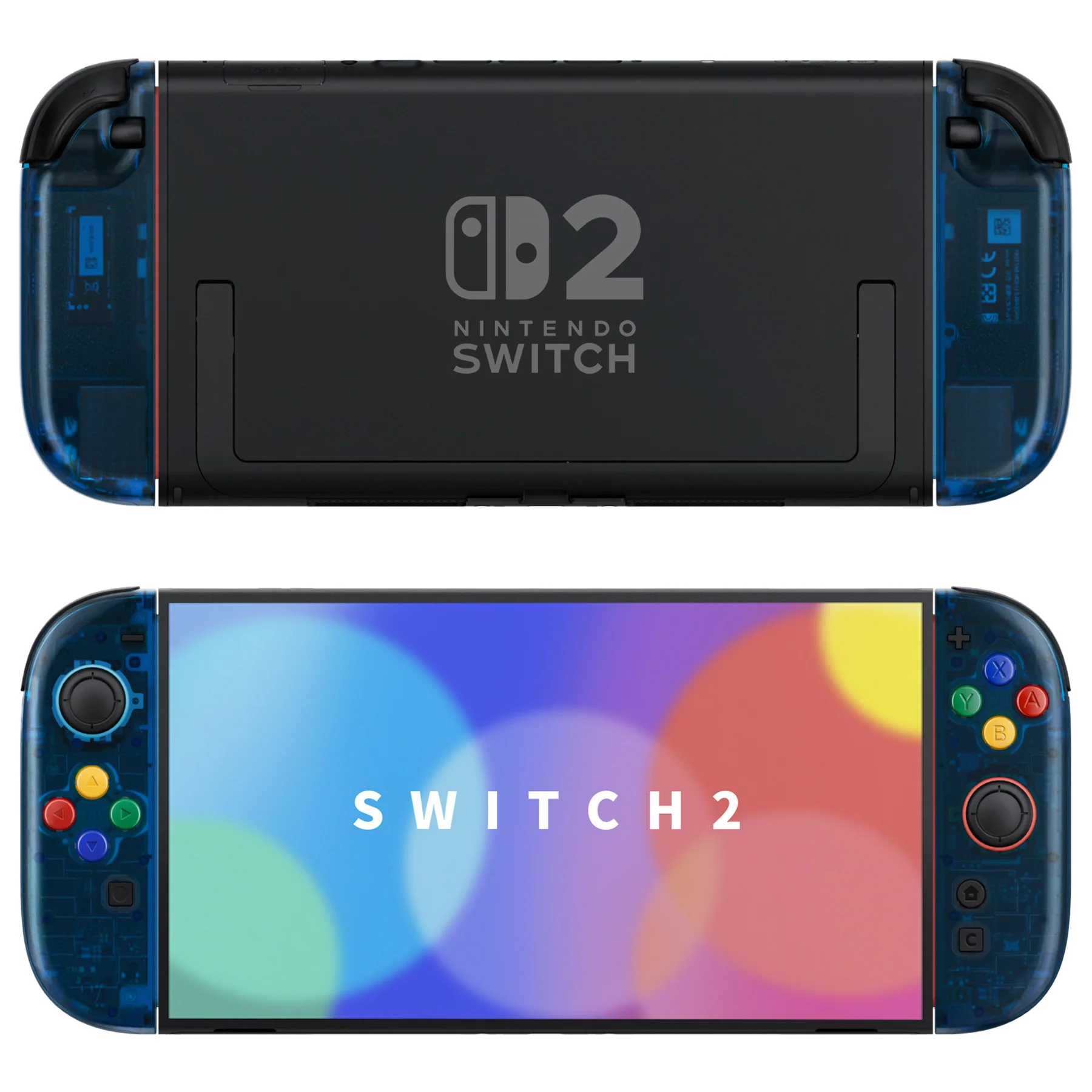 eXtremeRate DIY Replacement Full Set Shell Case with Buttons for Joycon 2 of Nintendo Switch 2 - Essence Version - Clear Blue - Image 4