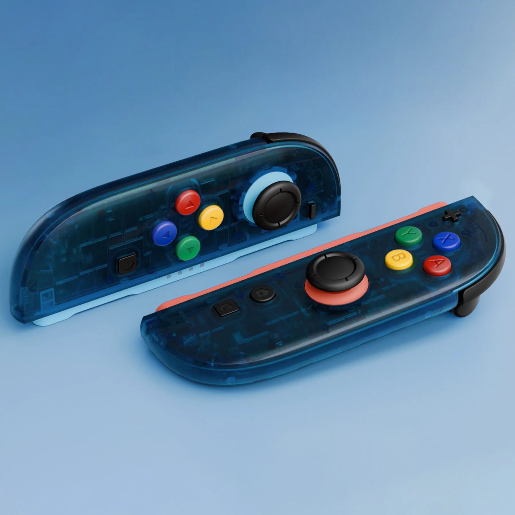 eXtremeRate DIY Replacement Full Set Shell Case with Buttons for Joycon 2 of Nintendo Switch 2 - Essence Version - Clear Blue - Image 9