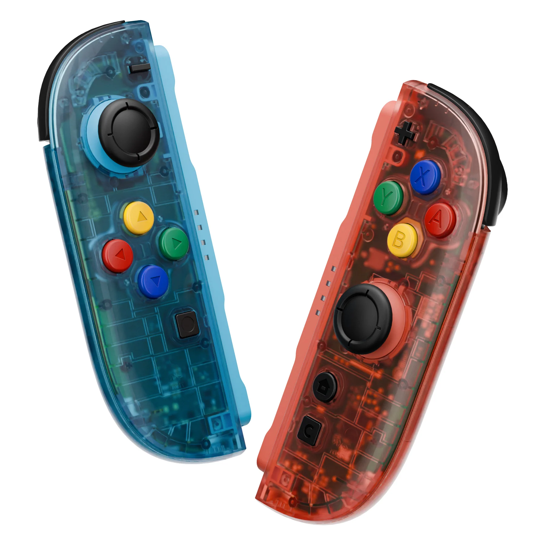 eXtremeRate DIY Replacement Full Set Shell Case with Buttons for Joycon 2 of Nintendo Switch 2 - Essence Version - Clear Blue & Orange - Image 4