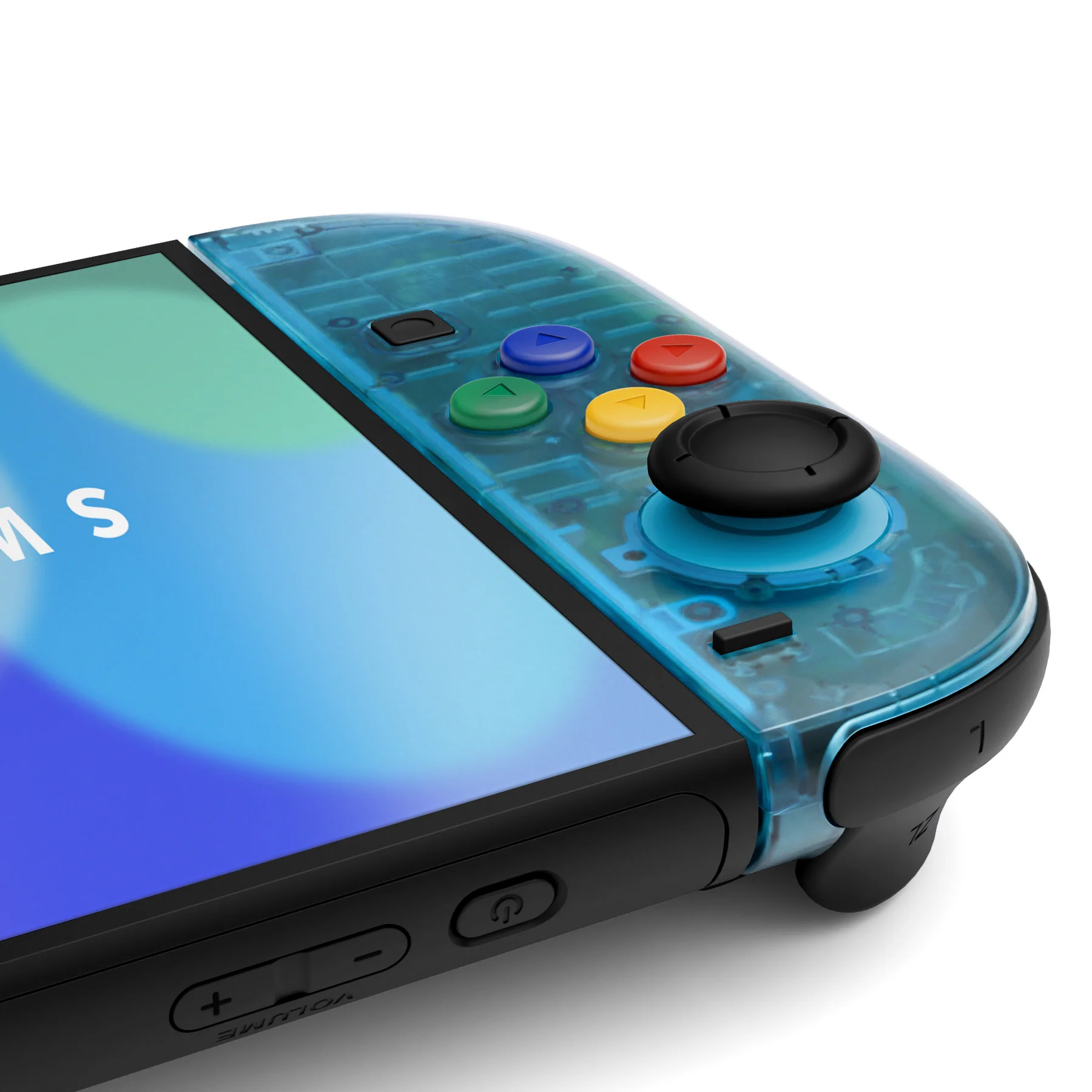 eXtremeRate DIY Replacement Full Set Shell Case with Buttons for Joycon 2 of Nintendo Switch 2 - Essence Version - Clear Blue & Orange - Image 6