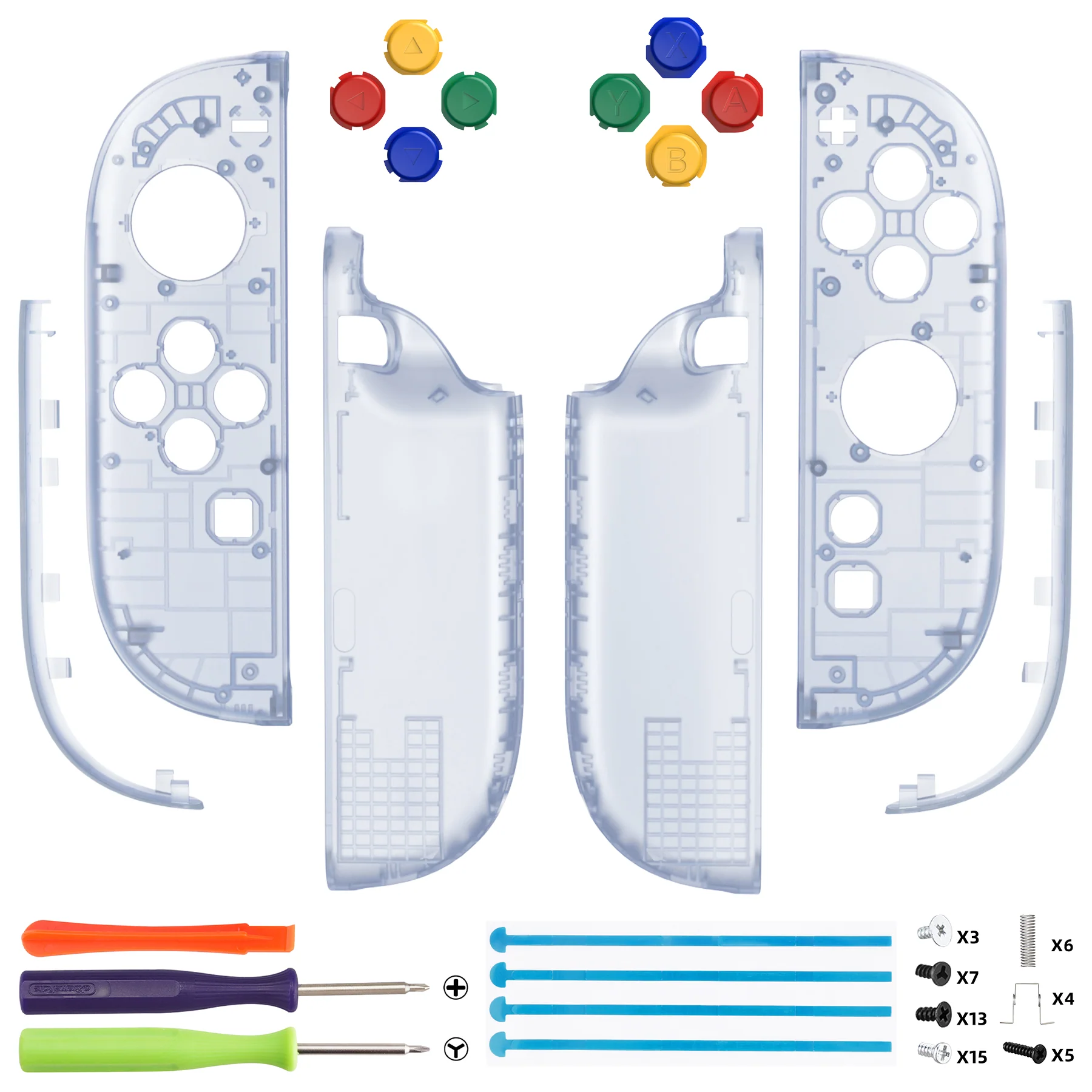 eXtremeRate DIY Replacement Full Set Shell Case with Buttons for Joycon 2 of Nintendo Switch 2 - Essence Version - Clear Glacier Blue - Image 2