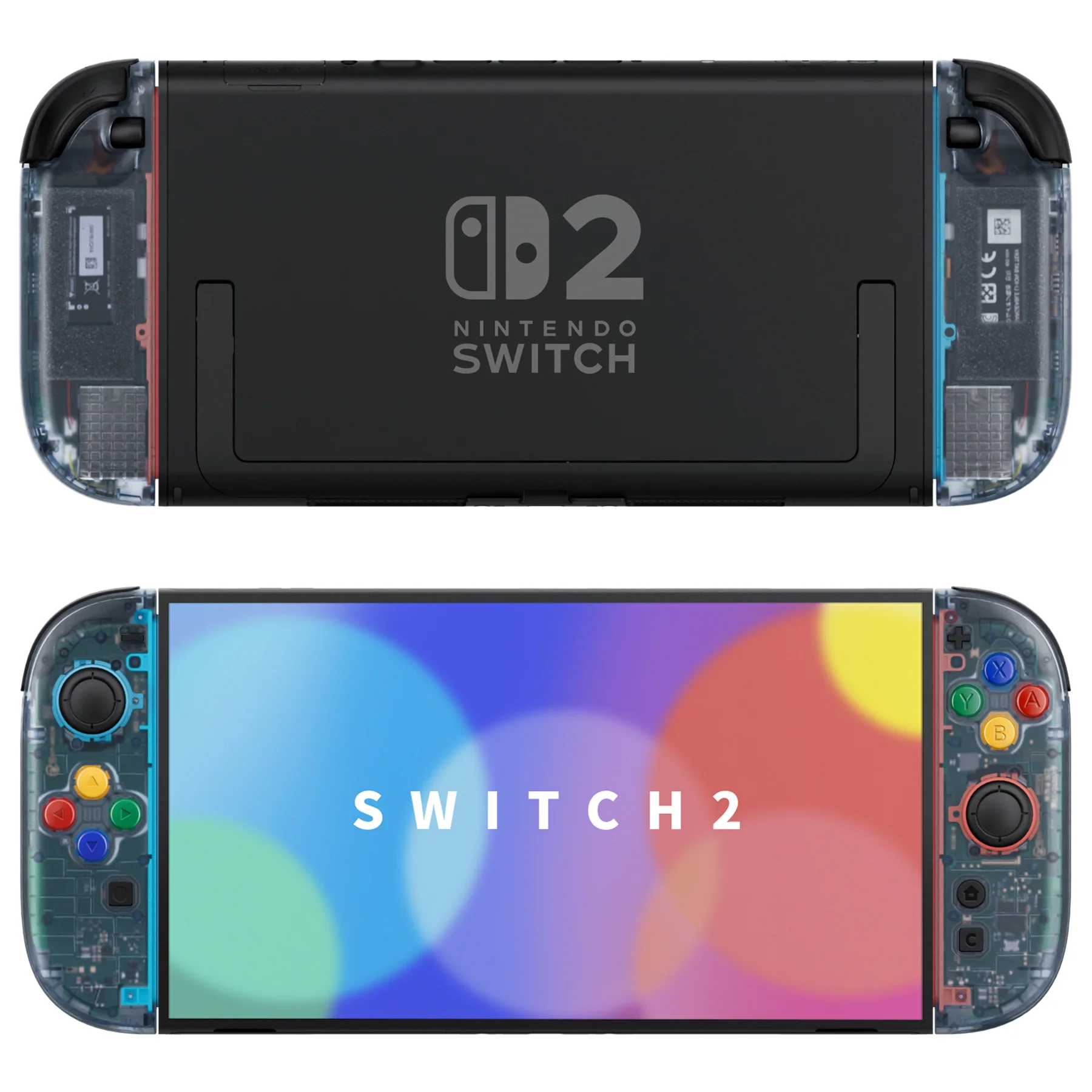 eXtremeRate DIY Replacement Full Set Shell Case with Buttons for Joycon 2 of Nintendo Switch 2 - Essence Version - Clear Glacier Blue - Image 4