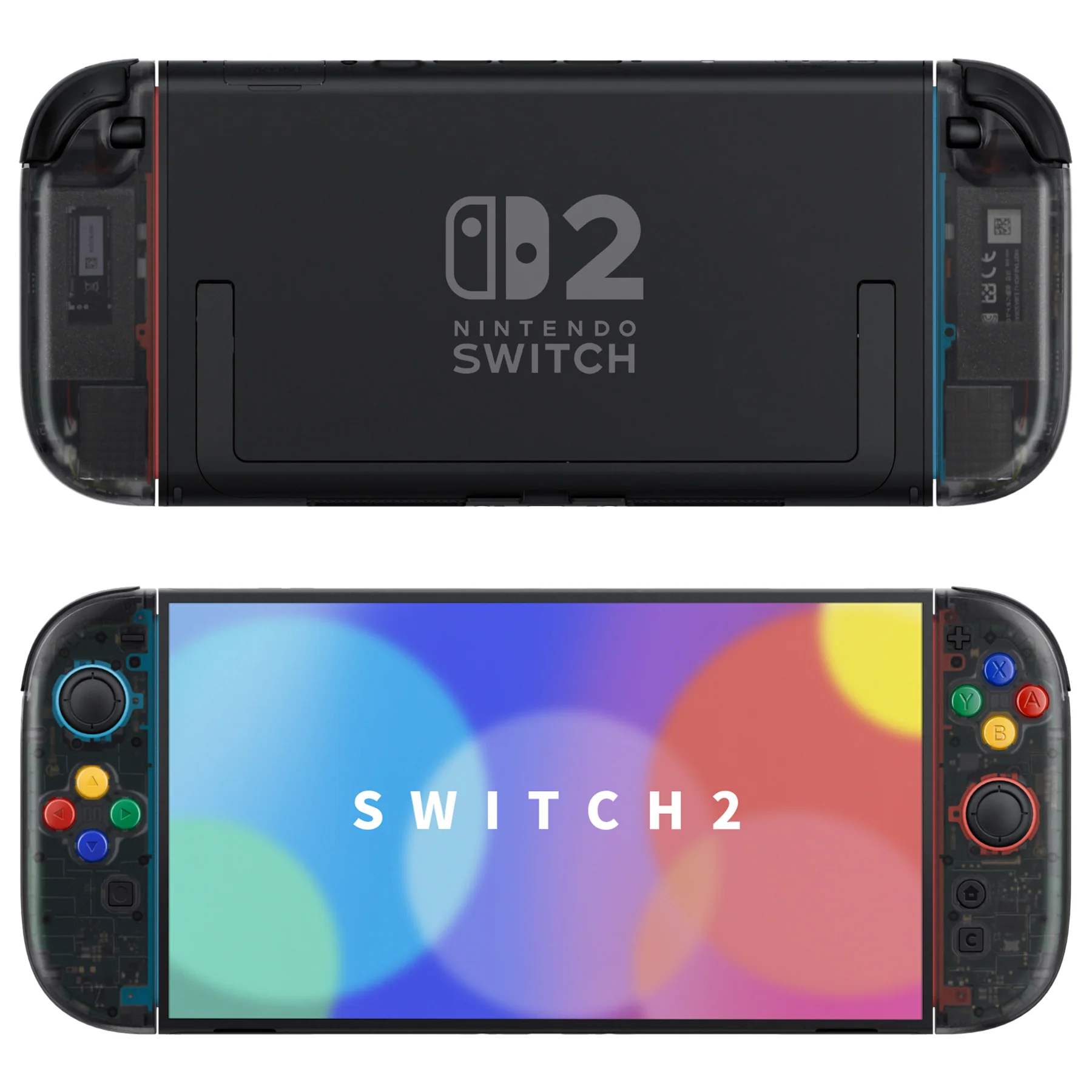 eXtremeRate DIY Replacement Full Set Shell Case with Buttons for Joycon 2 of Nintendo Switch 2 - Essence Version - Clear Slate Black - Image 4