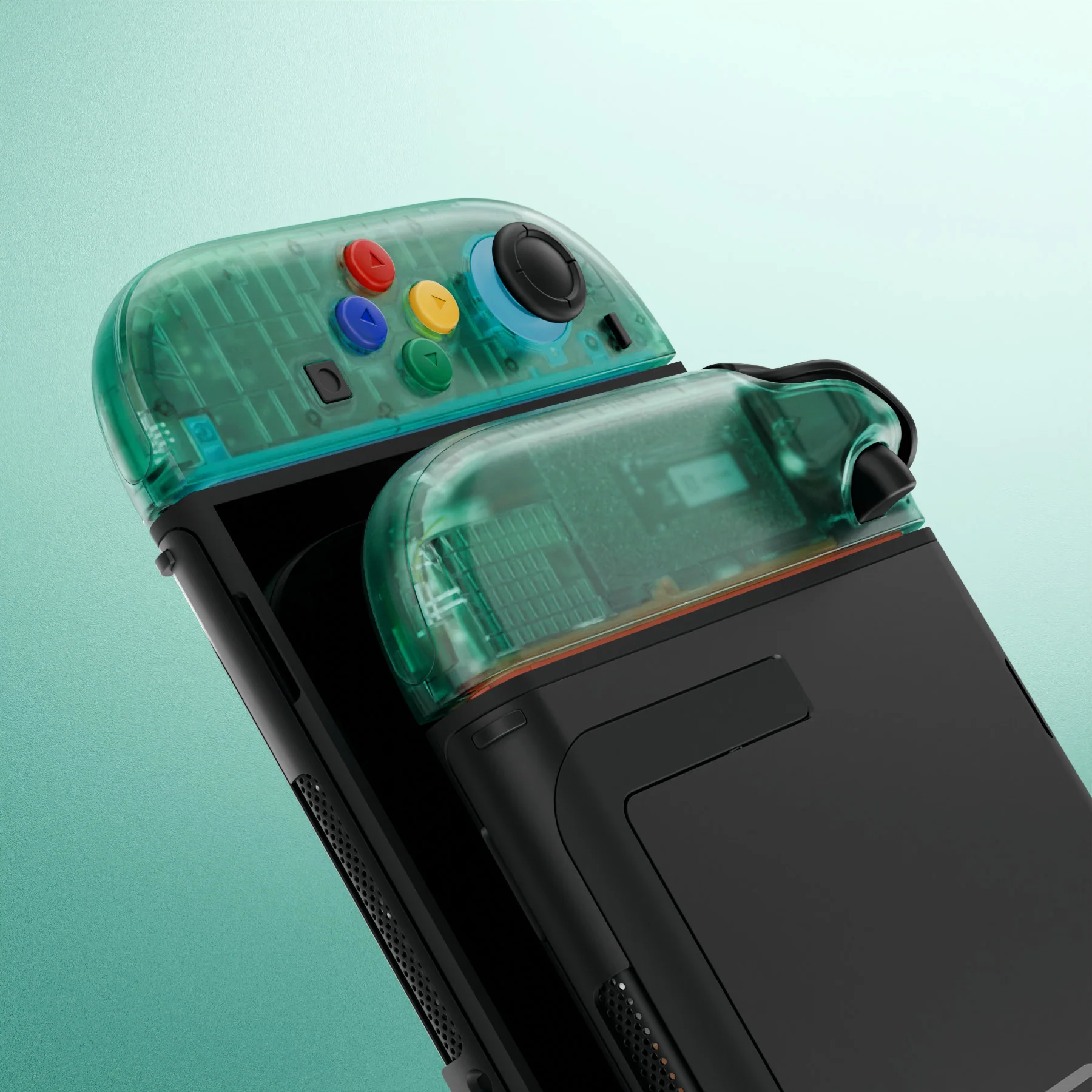 eXtremeRate DIY Replacement Full Set Shell Case with Buttons for Joycon 2 of Nintendo Switch 2 - Essence Version - Emerald Green - Image 10