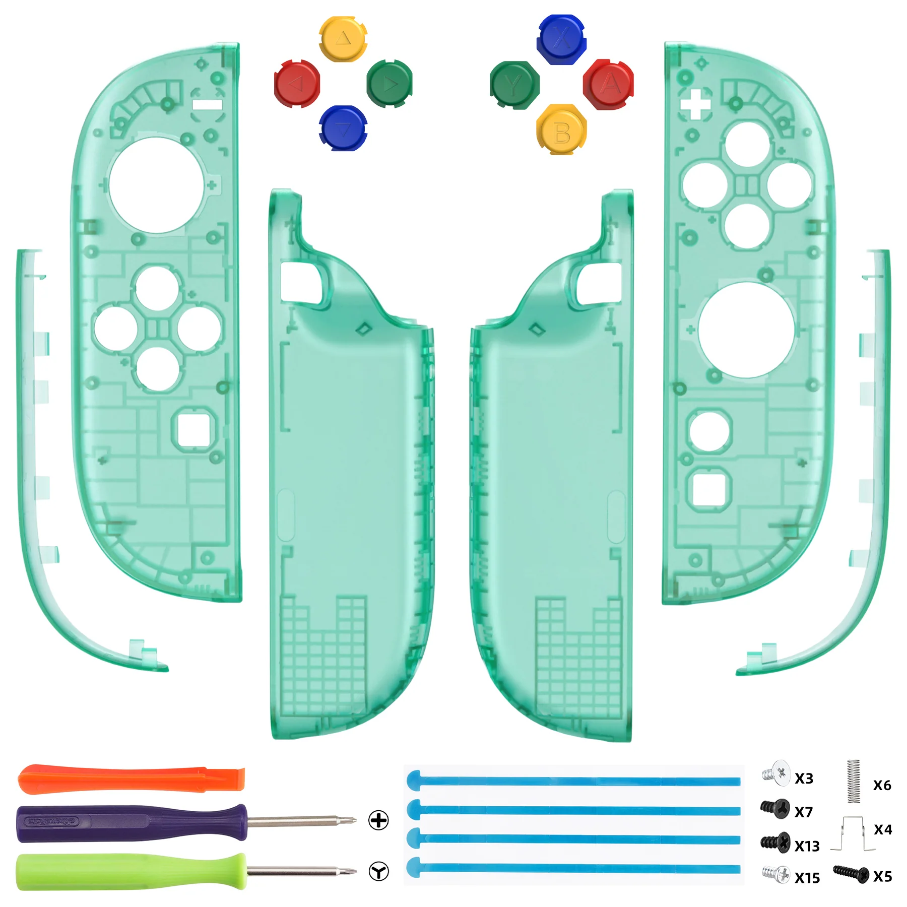 eXtremeRate DIY Replacement Full Set Shell Case with Buttons for Joycon 2 of Nintendo Switch 2 - Essence Version - Emerald Green - Image 2