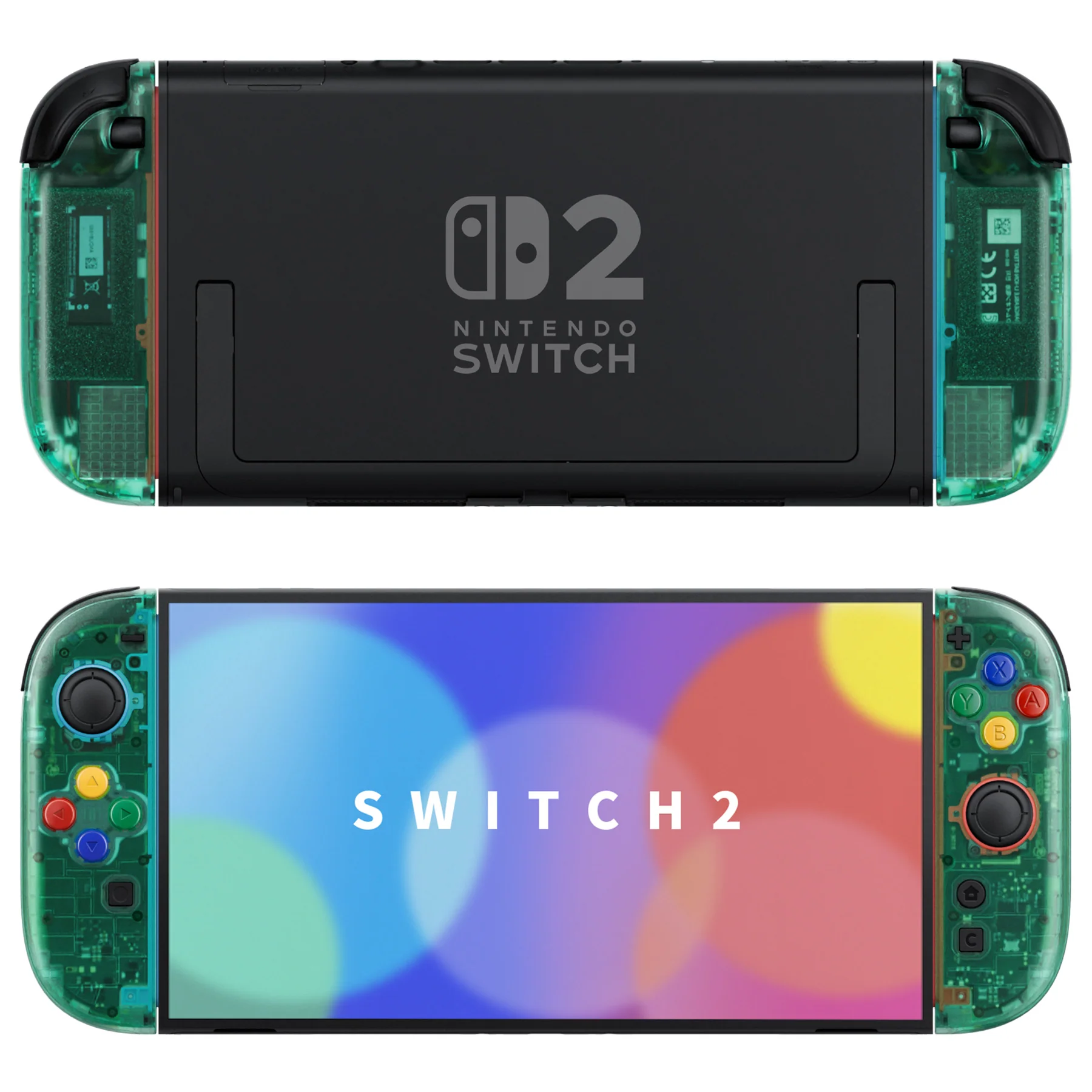 eXtremeRate DIY Replacement Full Set Shell Case with Buttons for Joycon 2 of Nintendo Switch 2 - Essence Version - Emerald Green - Image 4