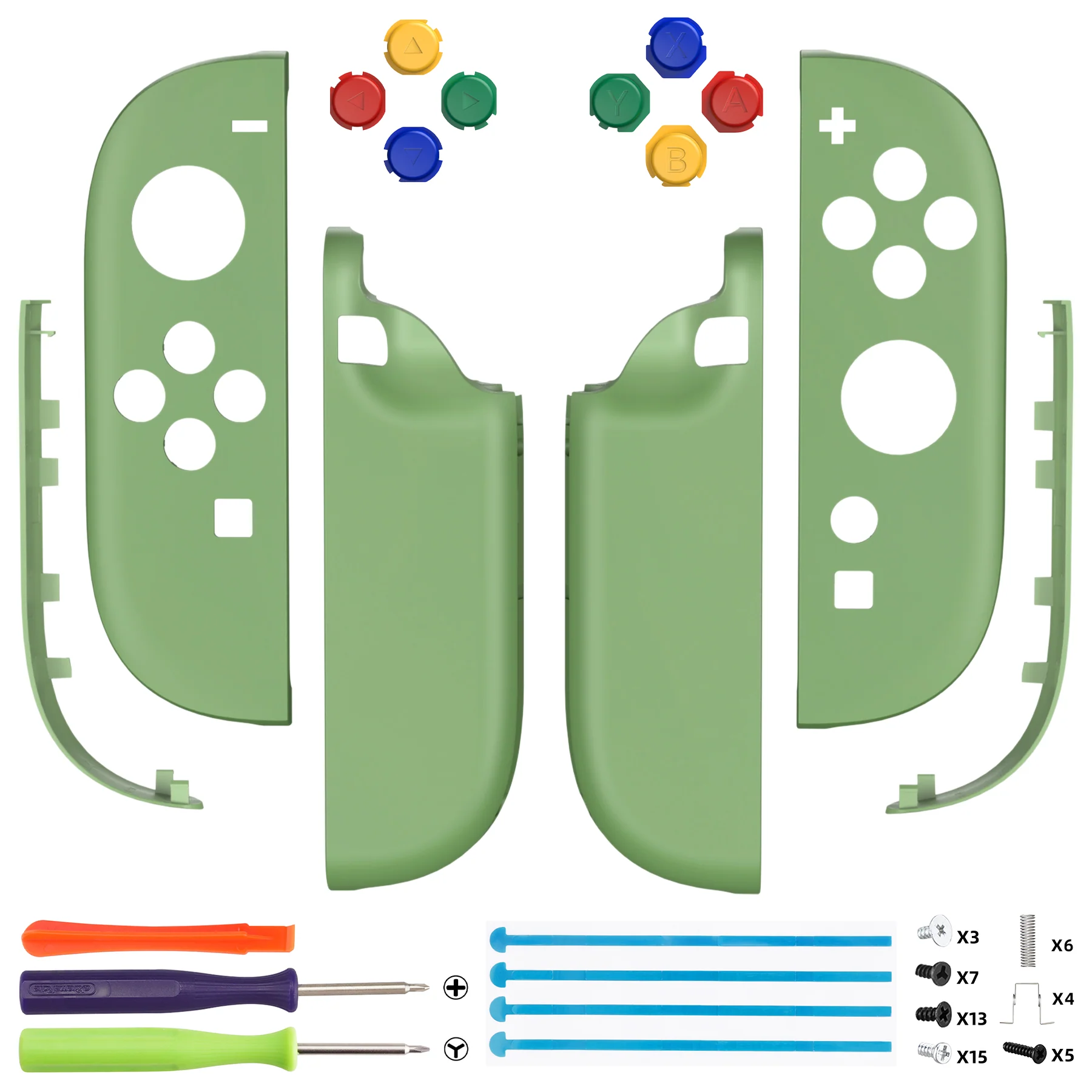 eXtremeRate DIY Replacement Full Set Shell Case with Buttons for Joycon 2 of Nintendo Switch 2 - Essence Version - Matcha Green - Image 2