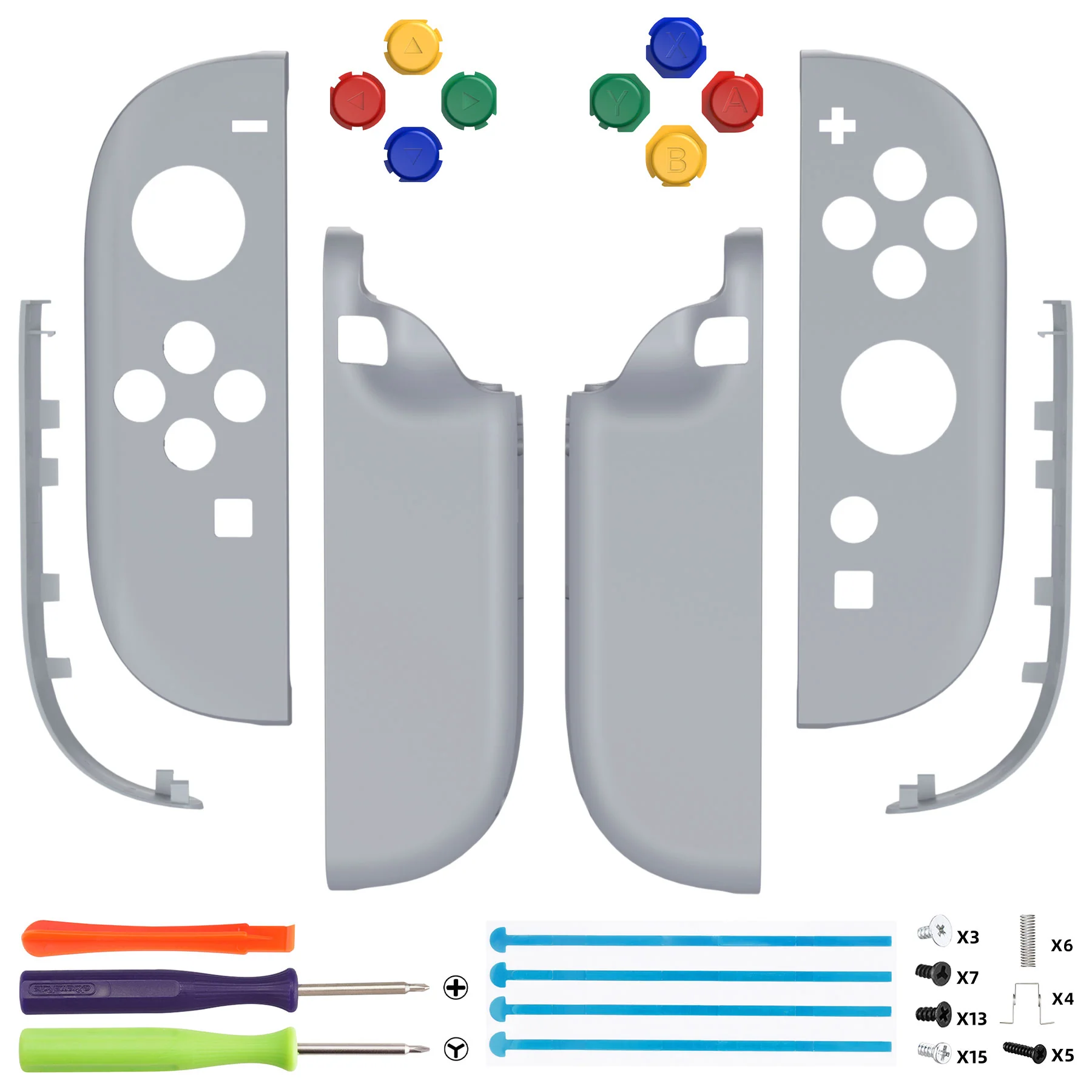 eXtremeRate DIY Replacement Full Set Shell Case with Buttons for Joycon 2 of Nintendo Switch 2 - Essence Version - New Hope Gray - Image 2
