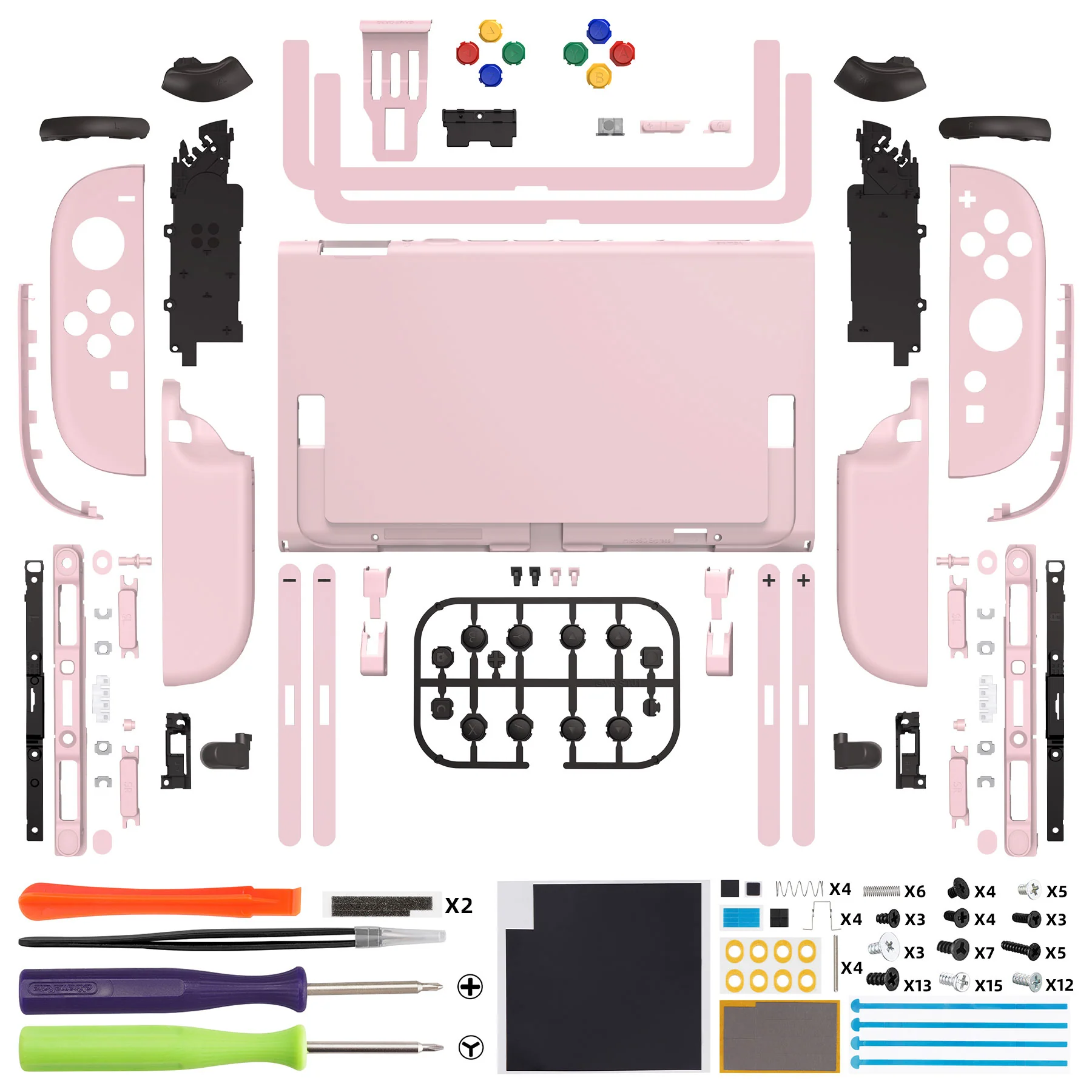 eXtremeRate DIY Replacement Full Set Shells with Buttons for Nintendo Switch 2 - Deluxe Version - Cherry Blossoms Pink - Image 2
