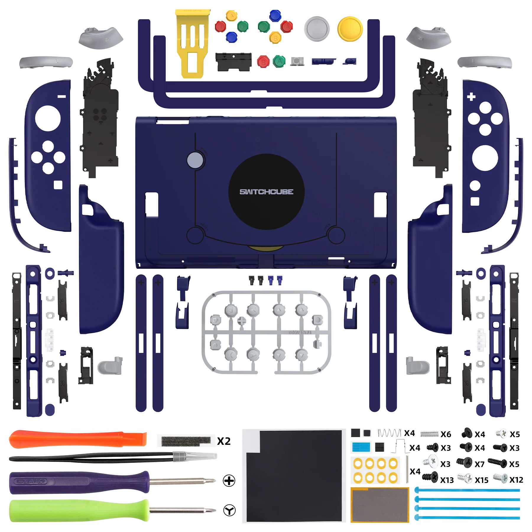eXtremeRate DIY Replacement Full Set Shells with Buttons for Nintendo Switch 2 - Deluxe Version - Classic SwitchCube Style - Image 2
