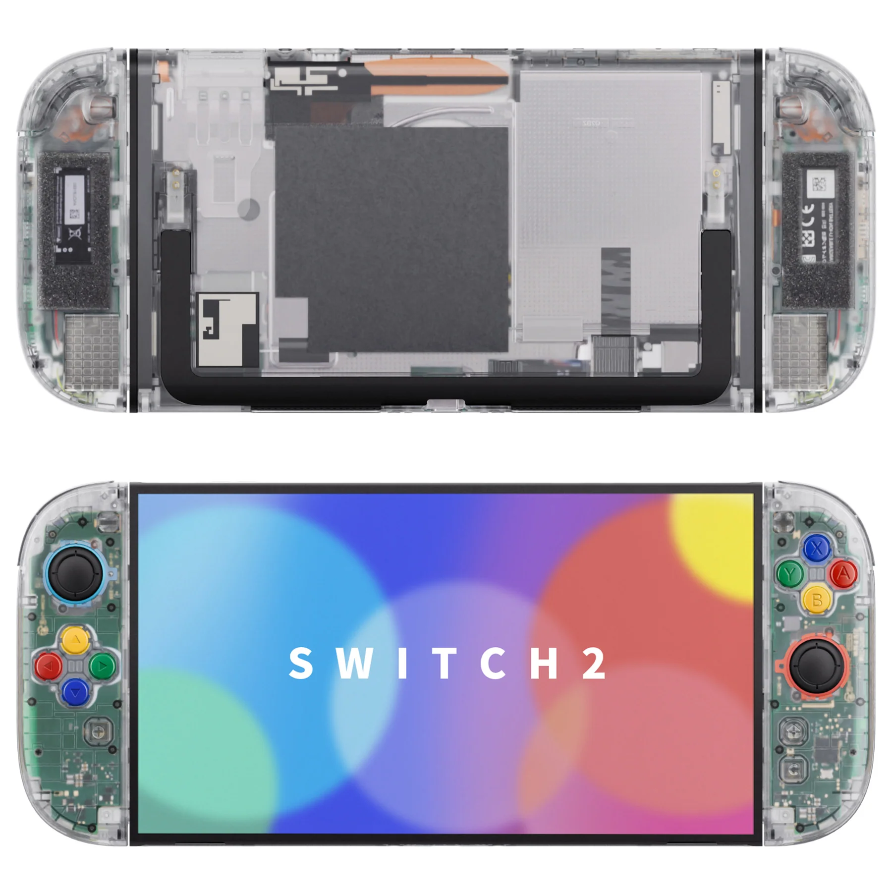 eXtremeRate DIY Replacement Full Set Shells with Buttons for Nintendo Switch 2 - Deluxe Version - Clear - Image 4