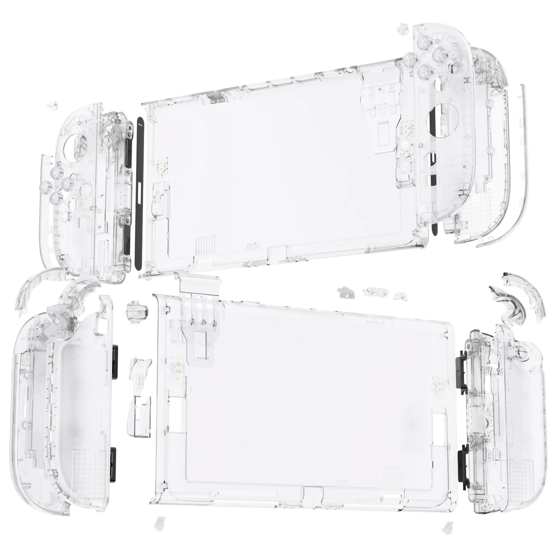 eXtremeRate DIY Replacement Full Set Shells with Buttons for Nintendo Switch 2 - Deluxe Version - Clear - Image 6