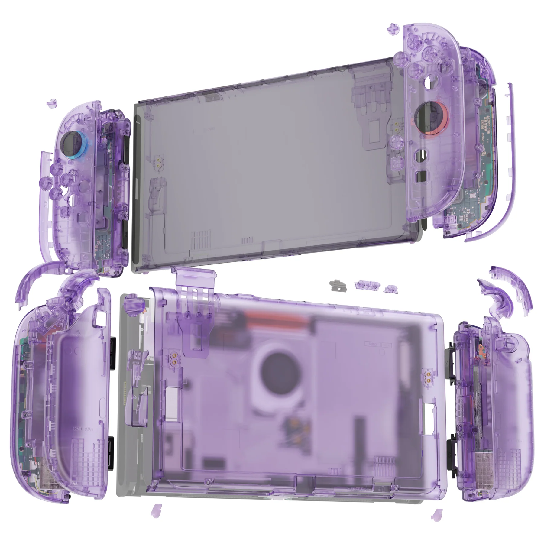 eXtremeRate DIY Replacement Full Set Shells with Buttons for Nintendo Switch 2 - Deluxe Version - Clear Atomic Purple - Image 7