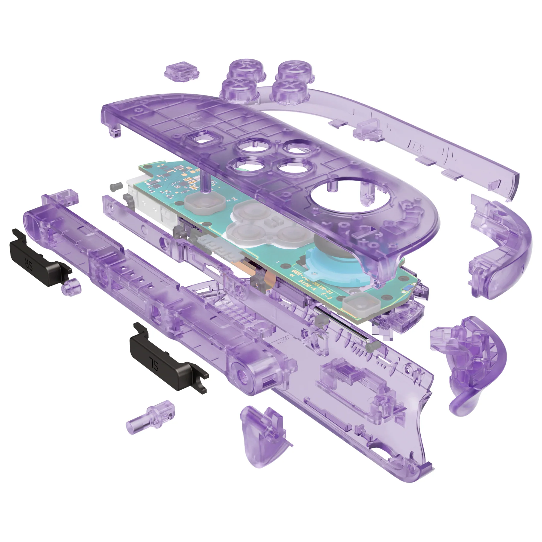 eXtremeRate DIY Replacement Full Set Shells with Buttons for Nintendo Switch 2 - Deluxe Version - Clear Atomic Purple - Image 9