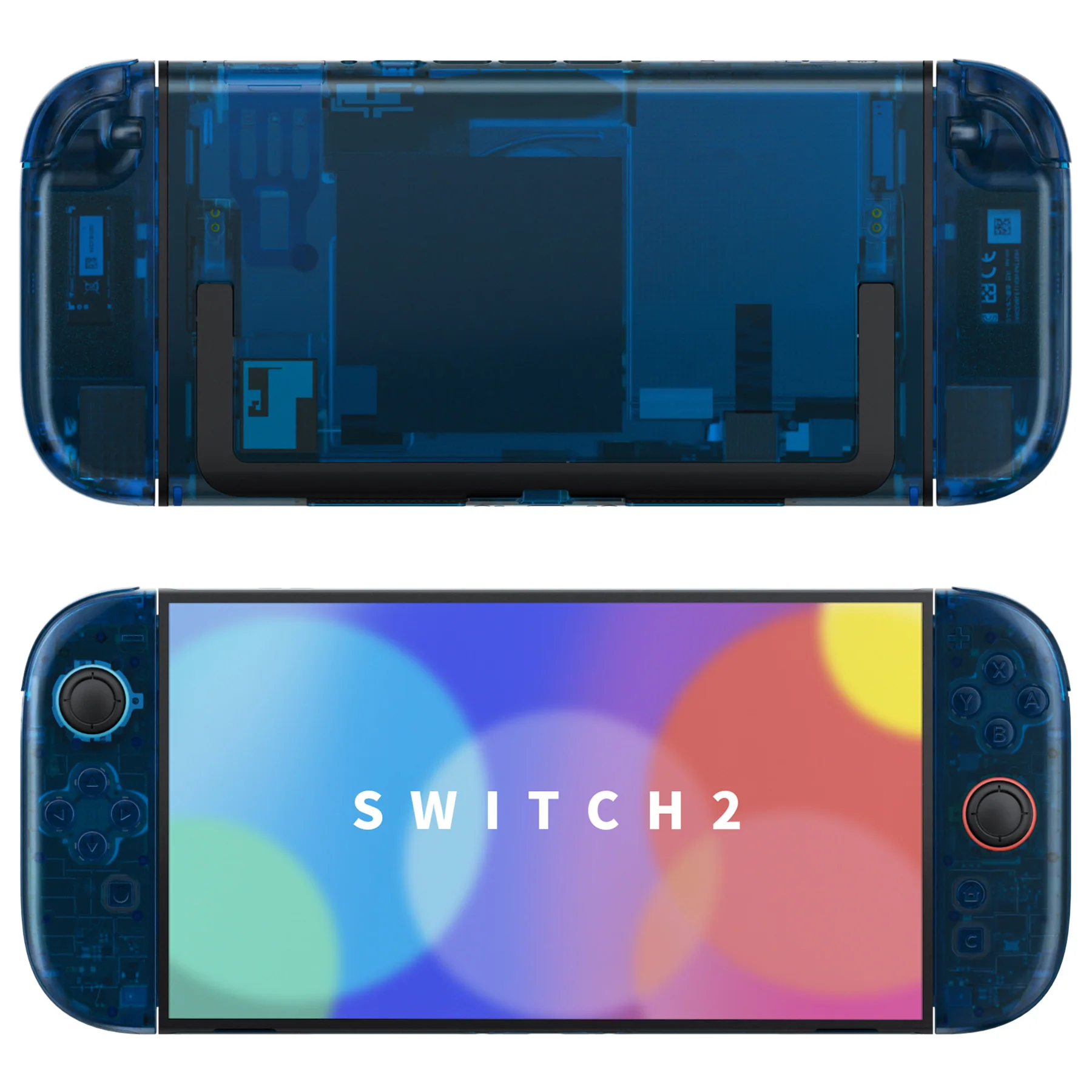 eXtremeRate DIY Replacement Full Set Shells with Buttons for Nintendo Switch 2 - Deluxe Version - Clear Blue - Image 4