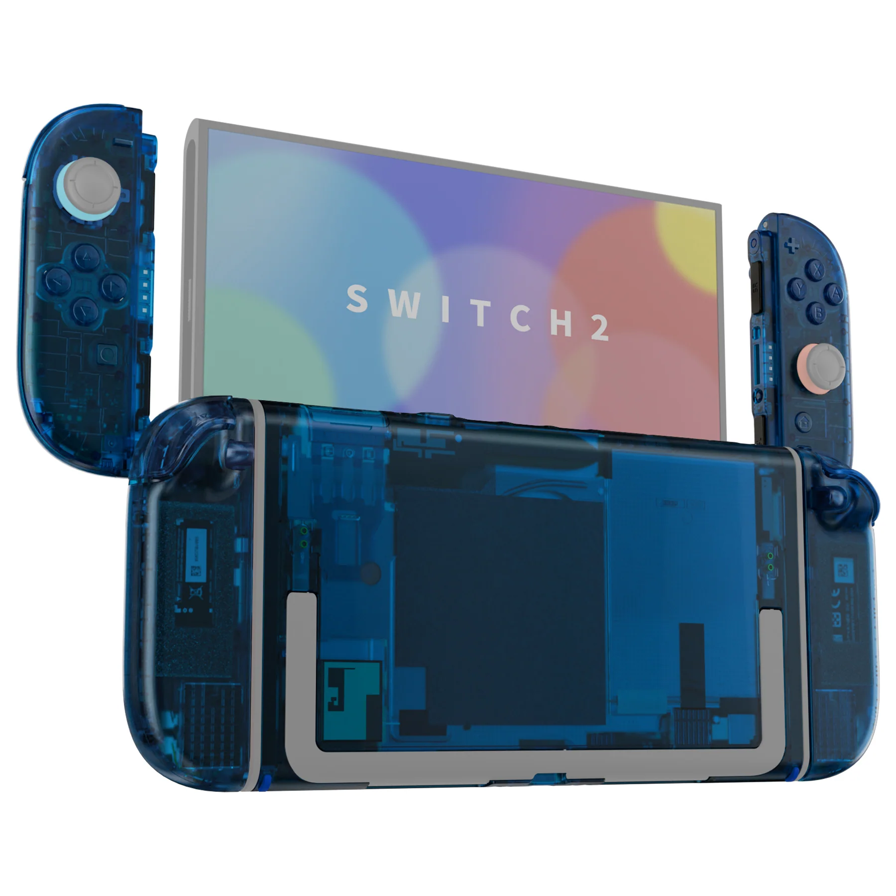 eXtremeRate DIY Replacement Full Set Shells with Buttons for Nintendo Switch 2 - Deluxe Version - Clear Blue - Image 5