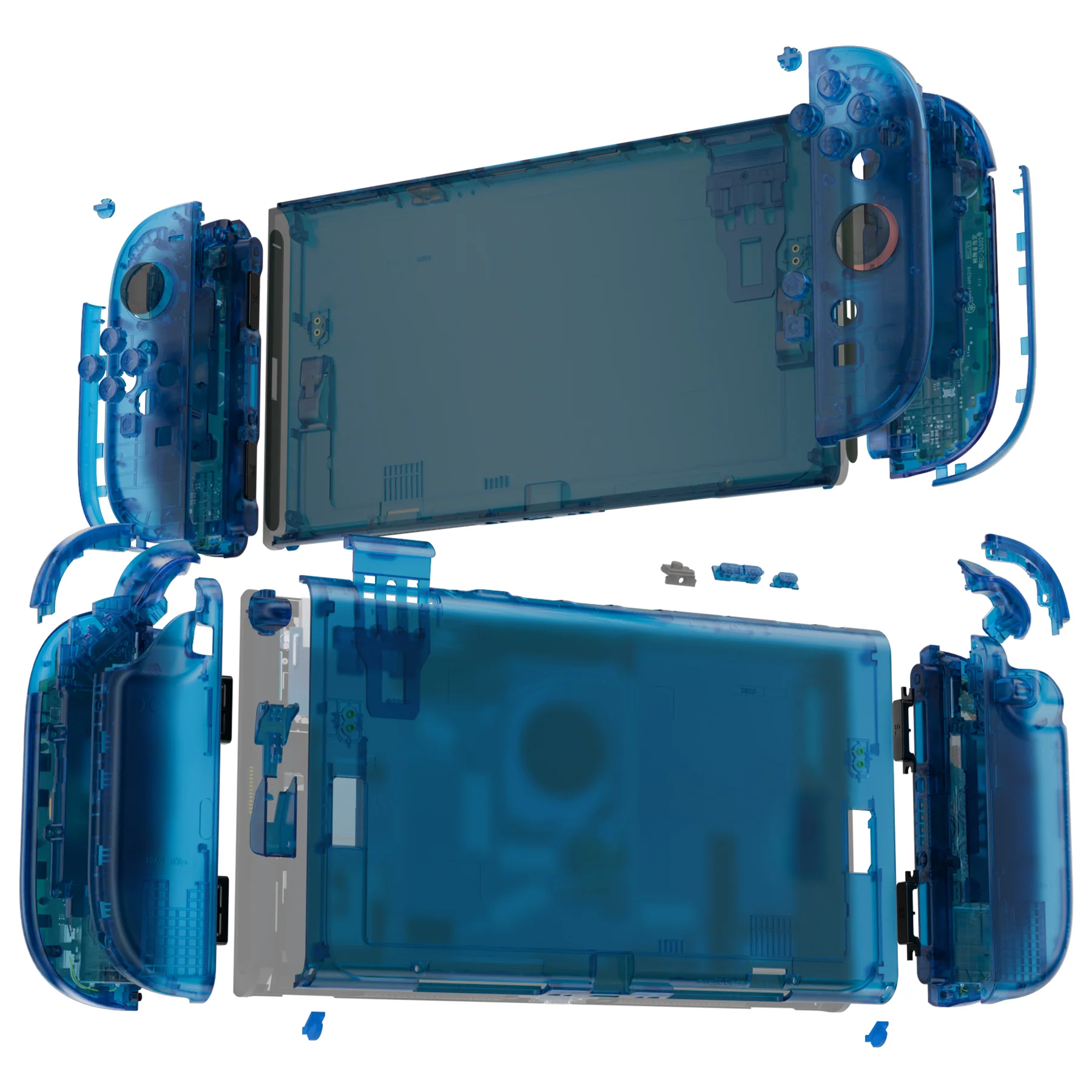 eXtremeRate DIY Replacement Full Set Shells with Buttons for Nintendo Switch 2 - Deluxe Version - Clear Blue - Image 7
