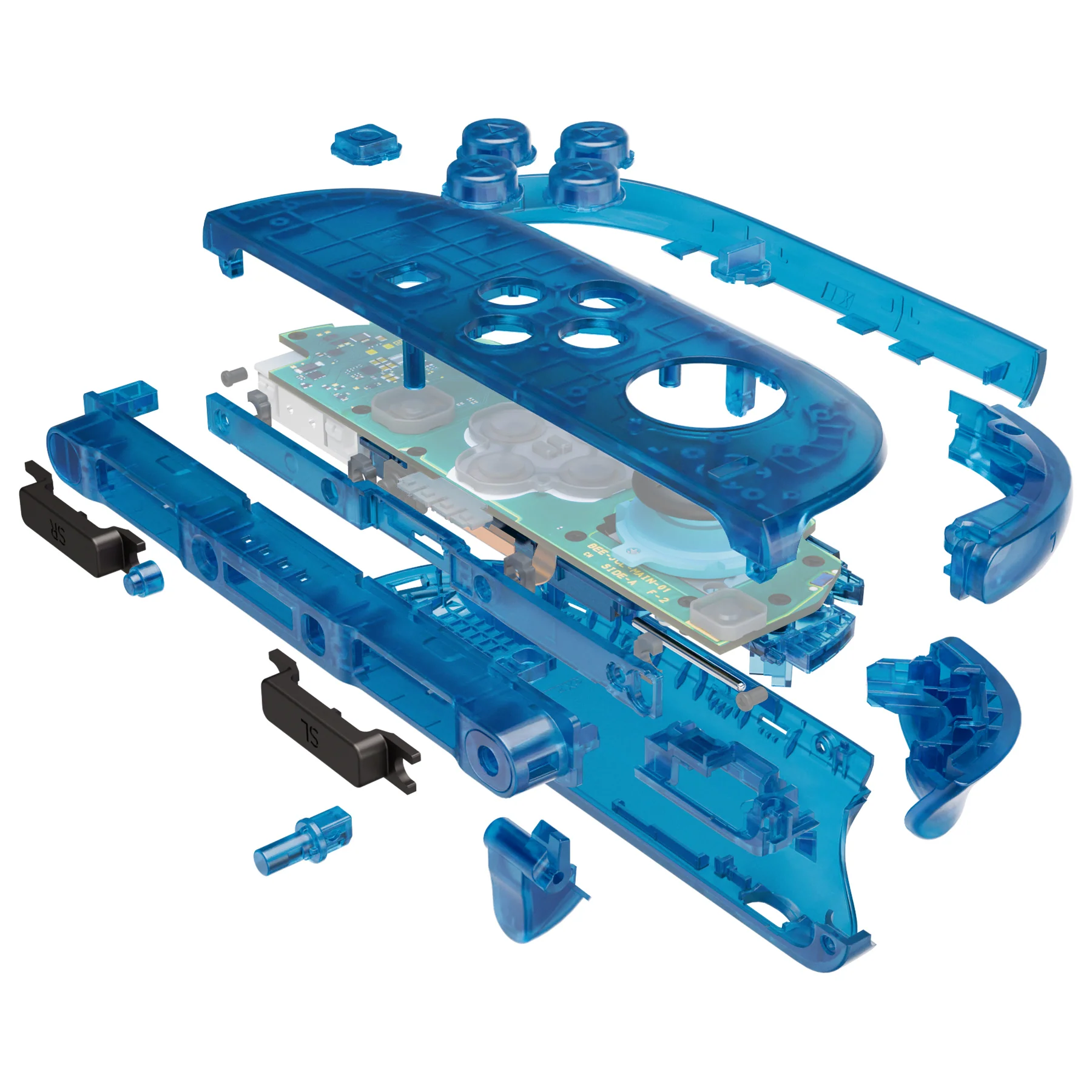 eXtremeRate DIY Replacement Full Set Shells with Buttons for Nintendo Switch 2 - Deluxe Version - Clear Blue - Image 9