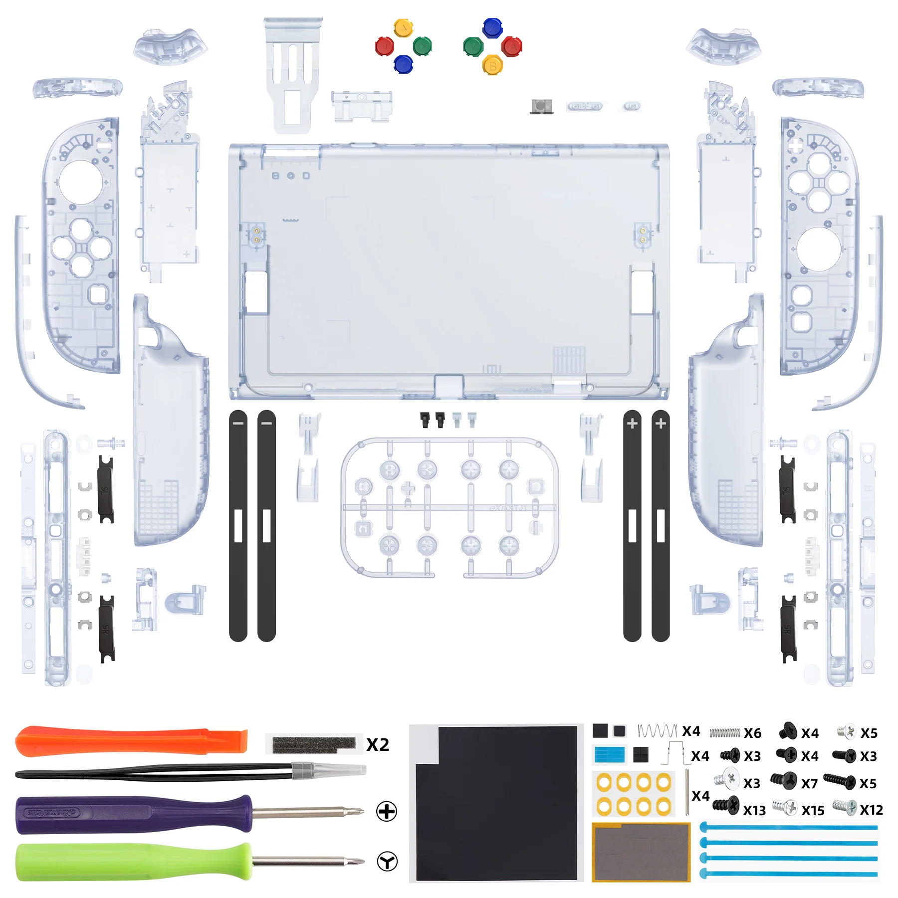 eXtremeRate DIY Replacement Full Set Shells with Buttons for Nintendo Switch 2 - Deluxe Version - Clear Glacier Blue - Image 2