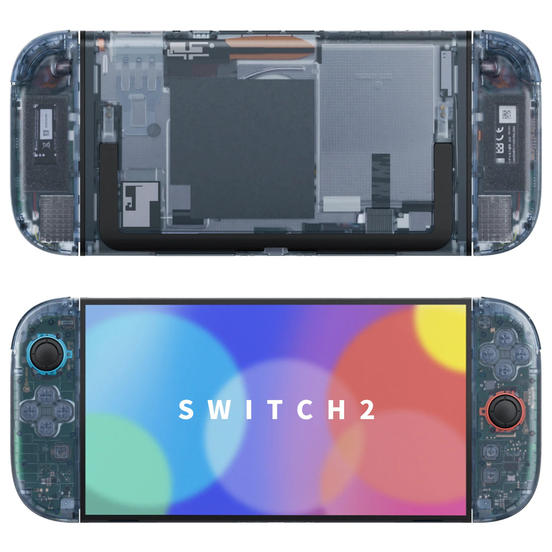 eXtremeRate DIY Replacement Full Set Shells with Buttons for Nintendo Switch 2 - Deluxe Version - Clear Glacier Blue - Image 4
