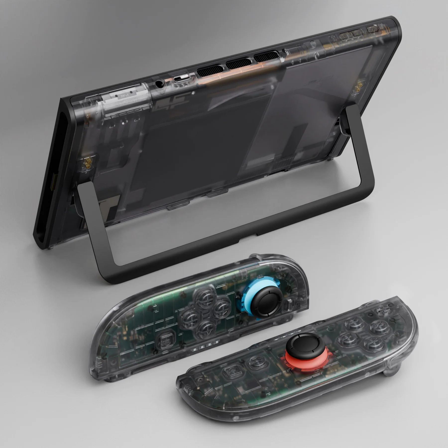 eXtremeRate DIY Replacement Full Set Shells with Buttons for Nintendo Switch 2 - Deluxe Version - Clear Slate Black - Image 13