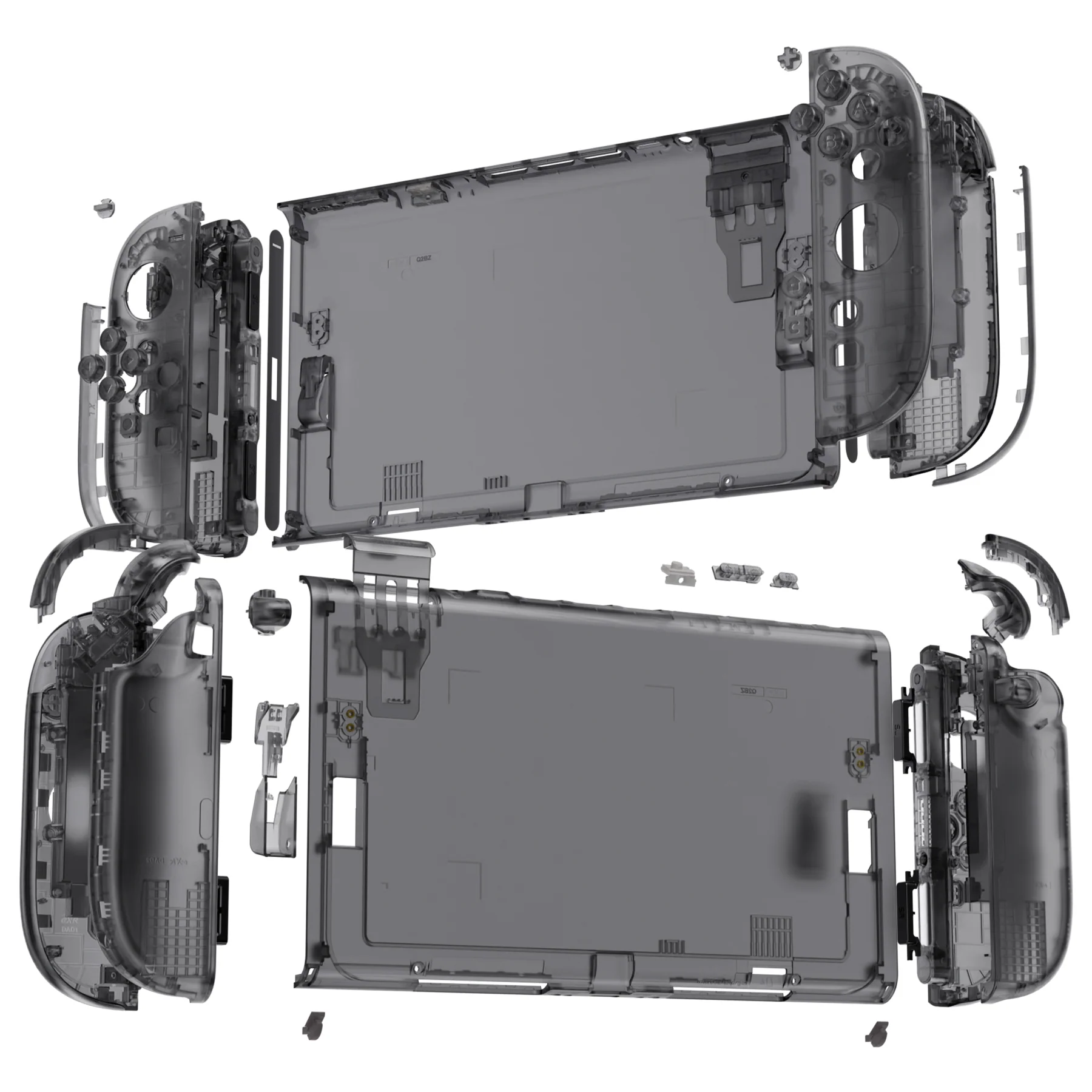 eXtremeRate DIY Replacement Full Set Shells with Buttons for Nintendo Switch 2 - Deluxe Version - Clear Slate Black - Image 6