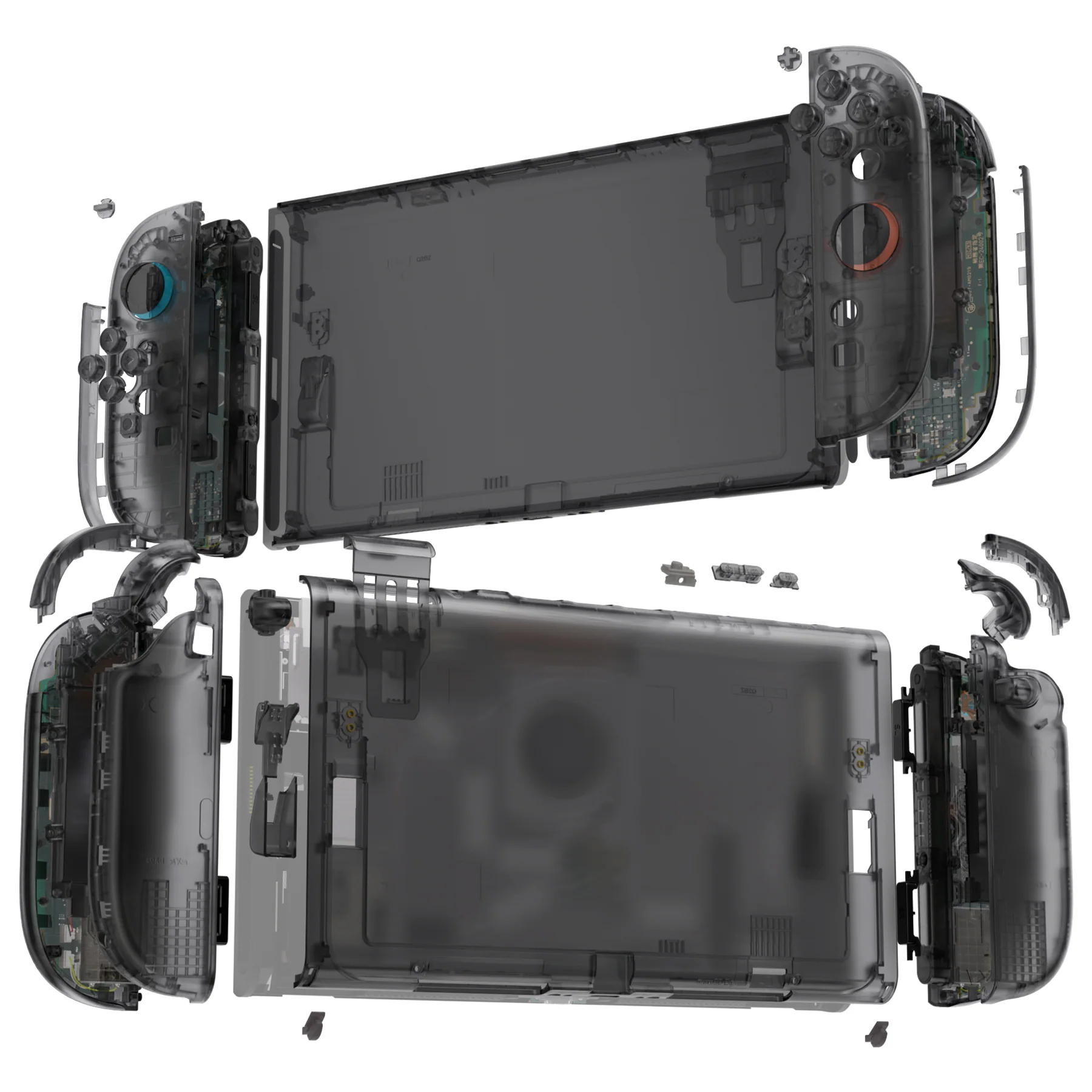 eXtremeRate DIY Replacement Full Set Shells with Buttons for Nintendo Switch 2 - Deluxe Version - Clear Slate Black - Image 7