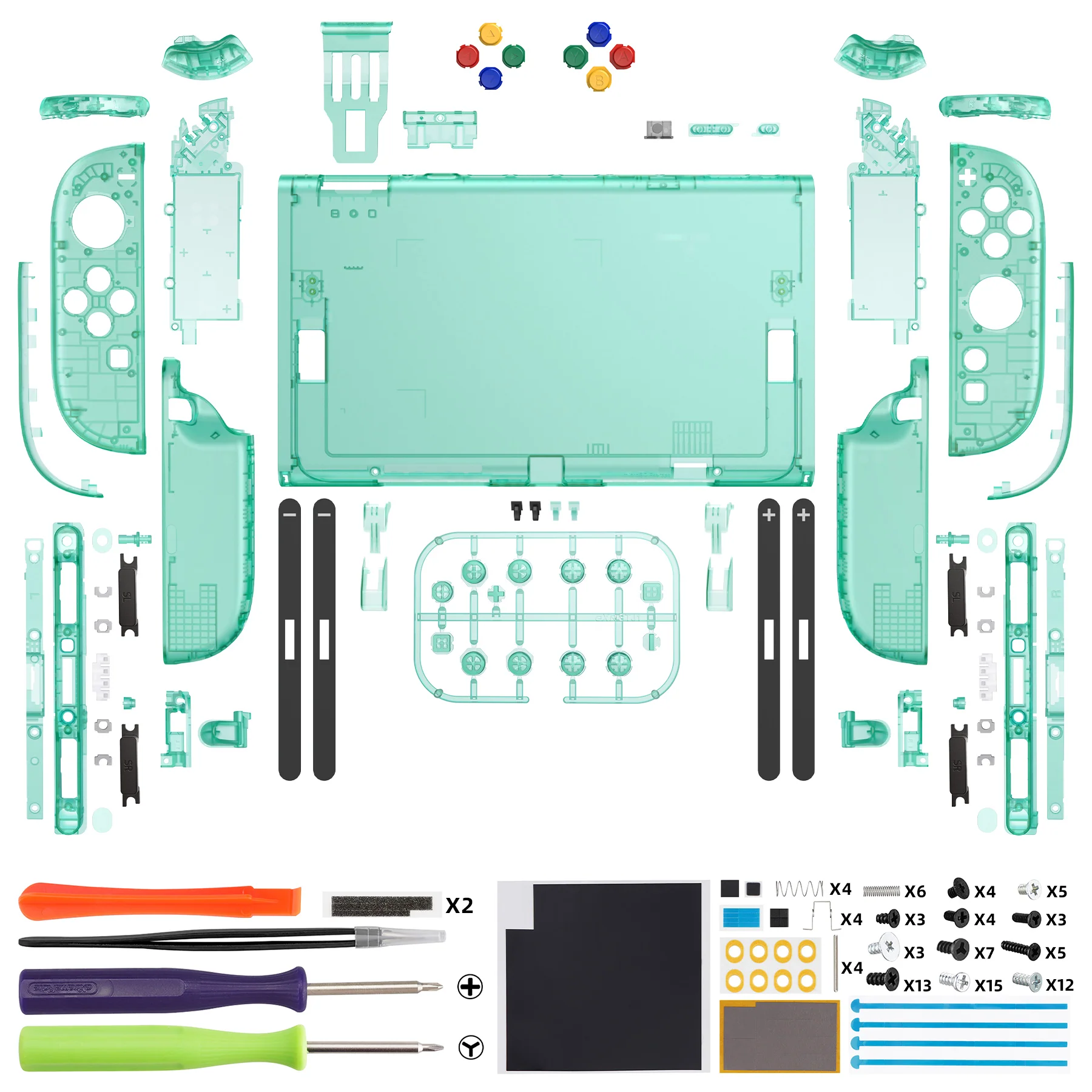 eXtremeRate DIY Replacement Full Set Shells with Buttons for Nintendo Switch 2 - Deluxe Version - Emerald Green - Image 2