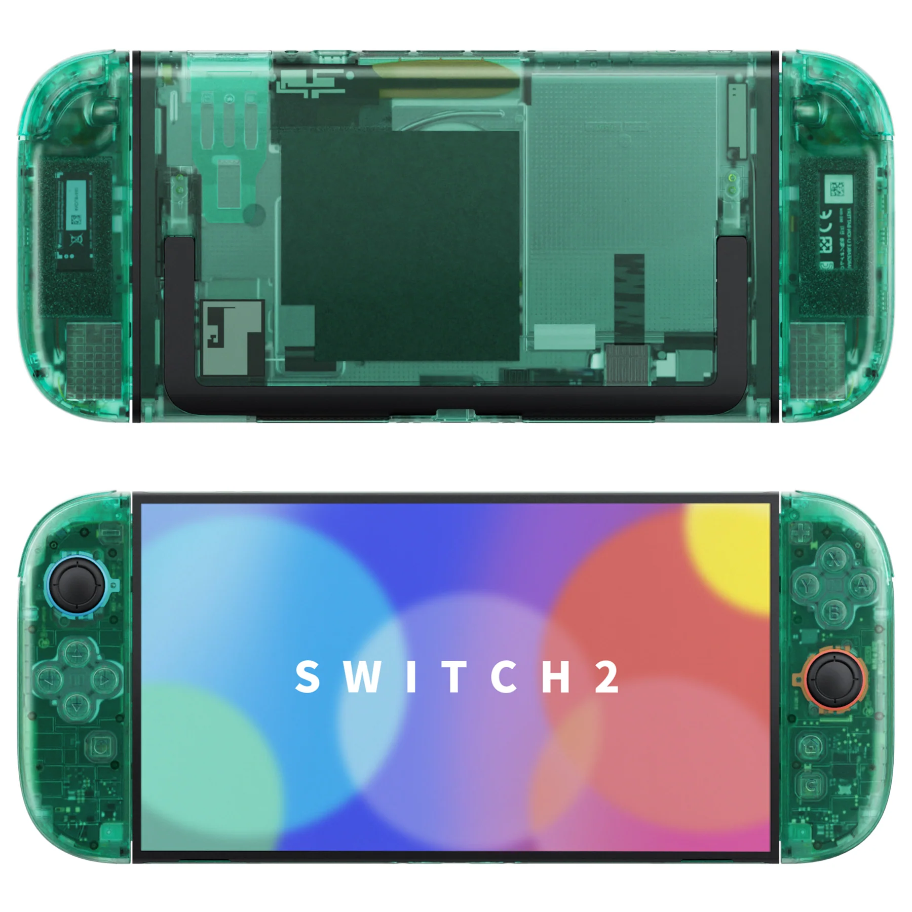 eXtremeRate DIY Replacement Full Set Shells with Buttons for Nintendo Switch 2 - Deluxe Version - Emerald Green - Image 4