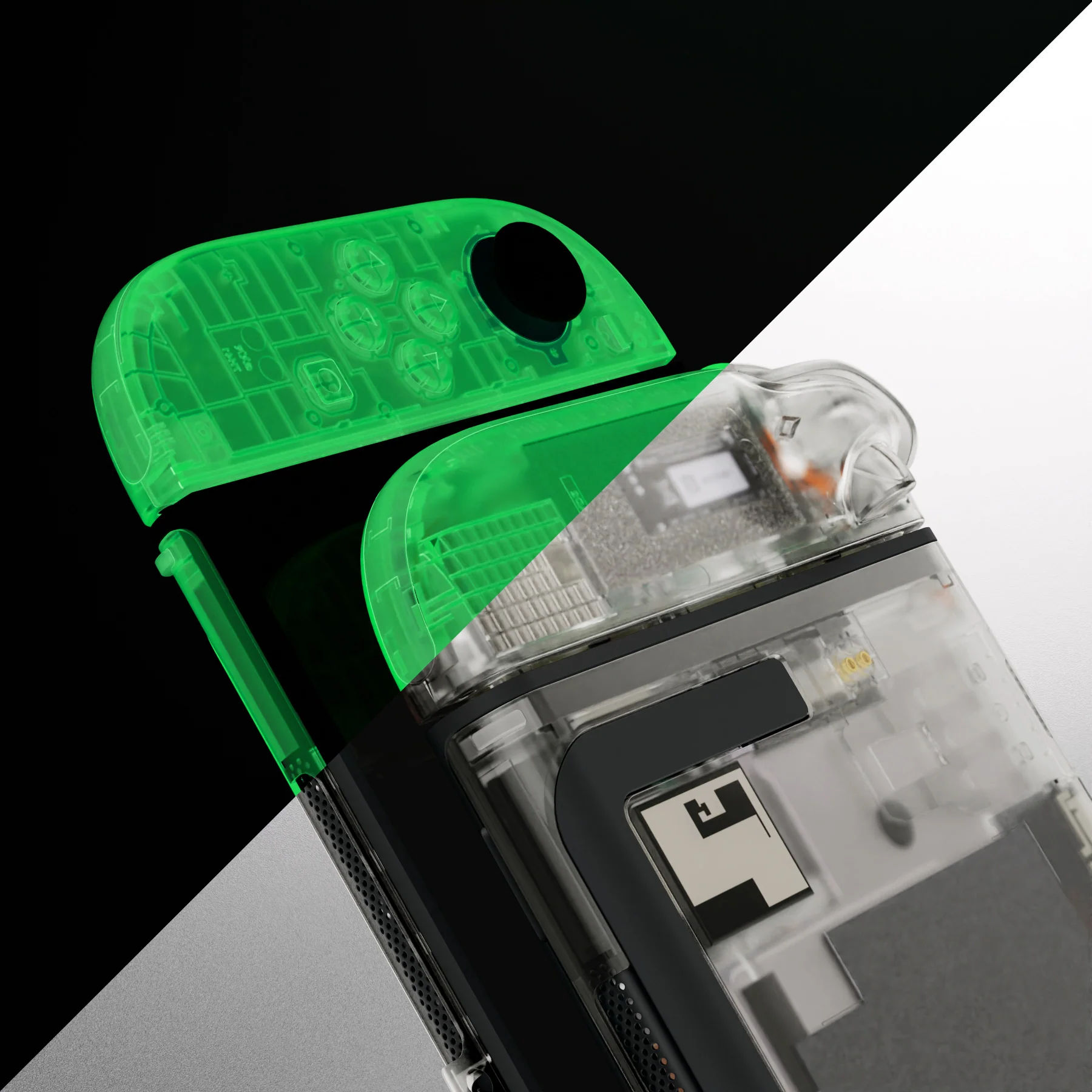 eXtremeRate DIY Replacement Full Set Shells with Buttons for Nintendo Switch 2 - Deluxe Version - Glow in Dark - Green - Image 14