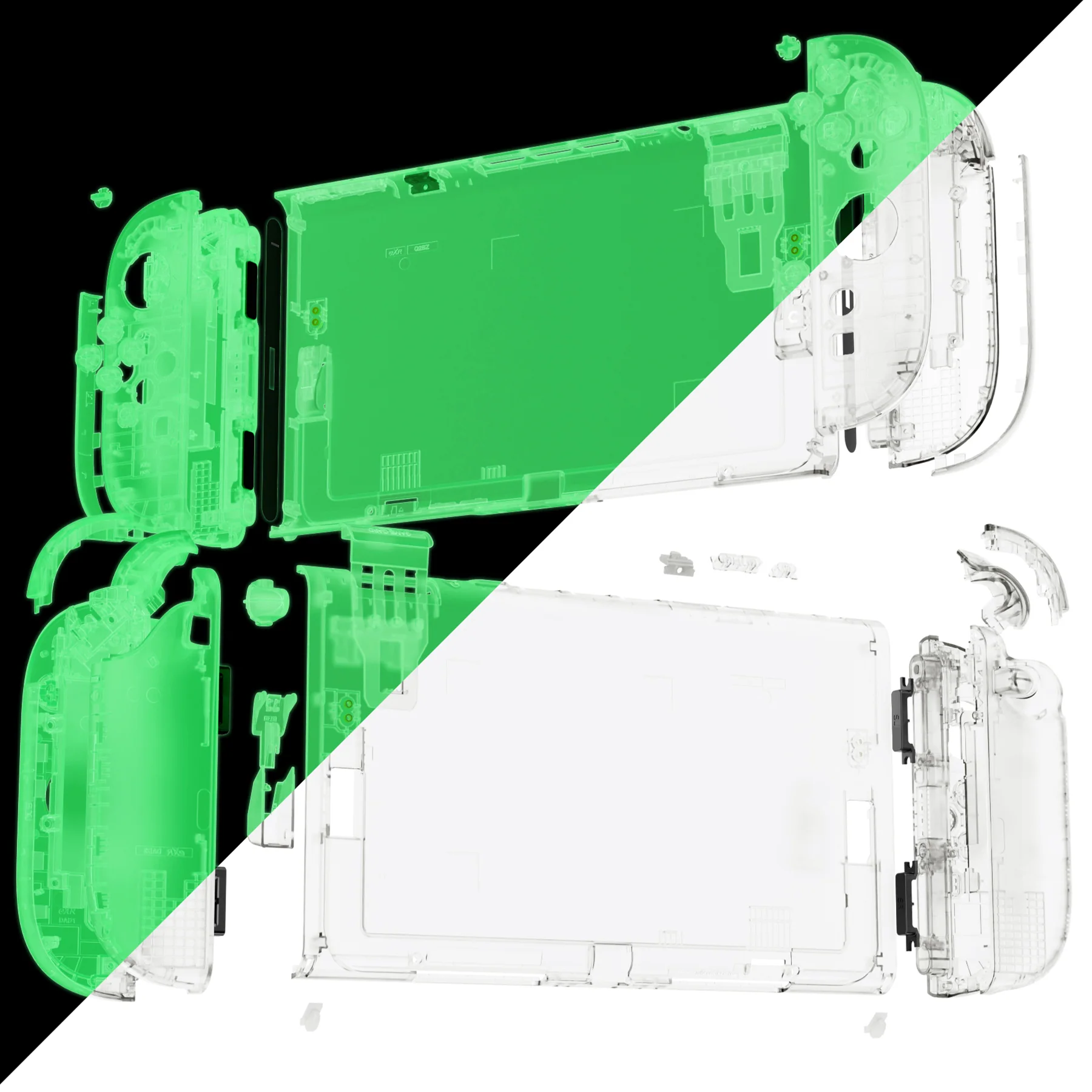 eXtremeRate DIY Replacement Full Set Shells with Buttons for Nintendo Switch 2 - Deluxe Version - Glow in Dark - Green - Image 6