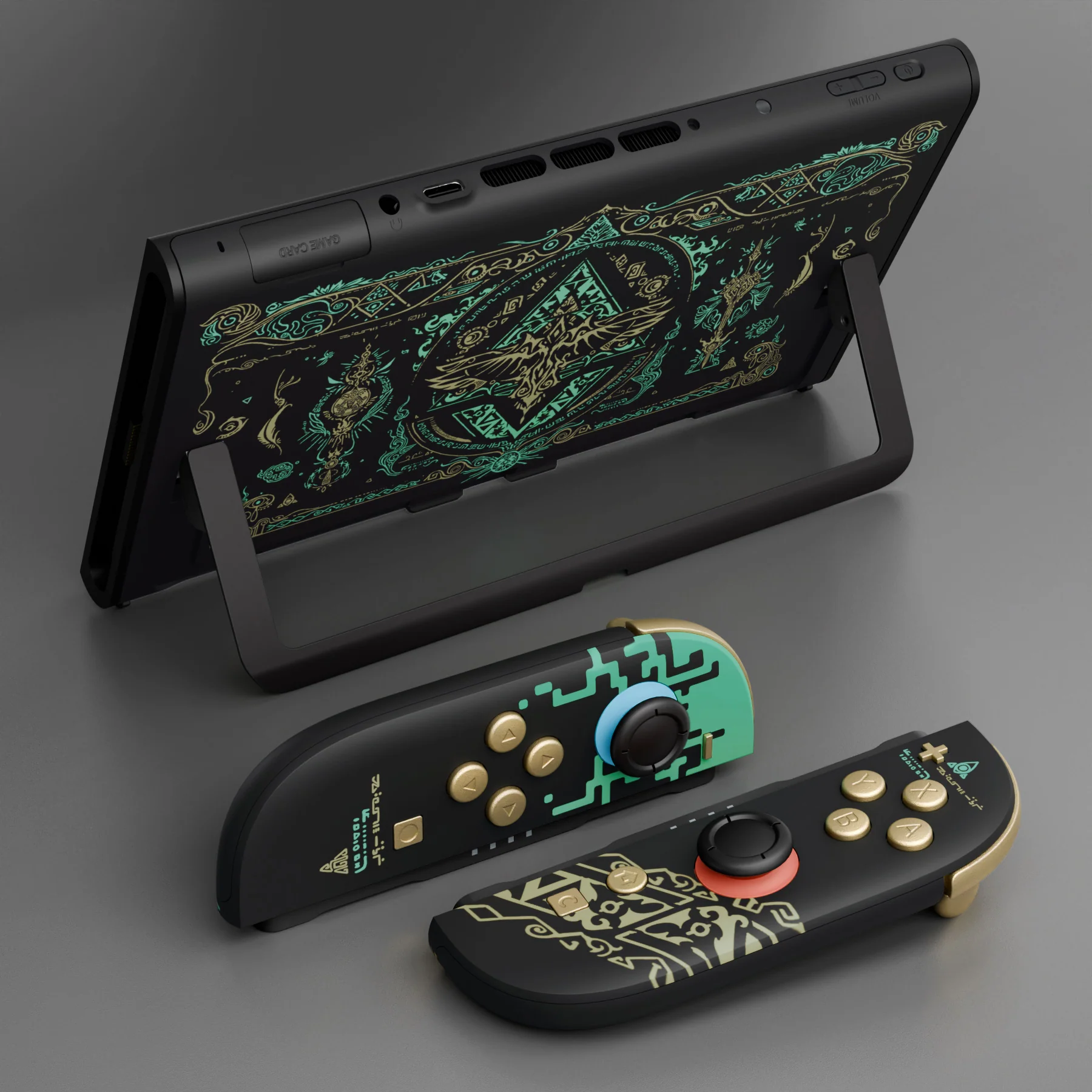 eXtremeRate DIY Replacement Full Set Shells with Buttons for Nintendo Switch 2 - Deluxe Version - Glow in Dark - Totem of Kingdom Black - Image 13