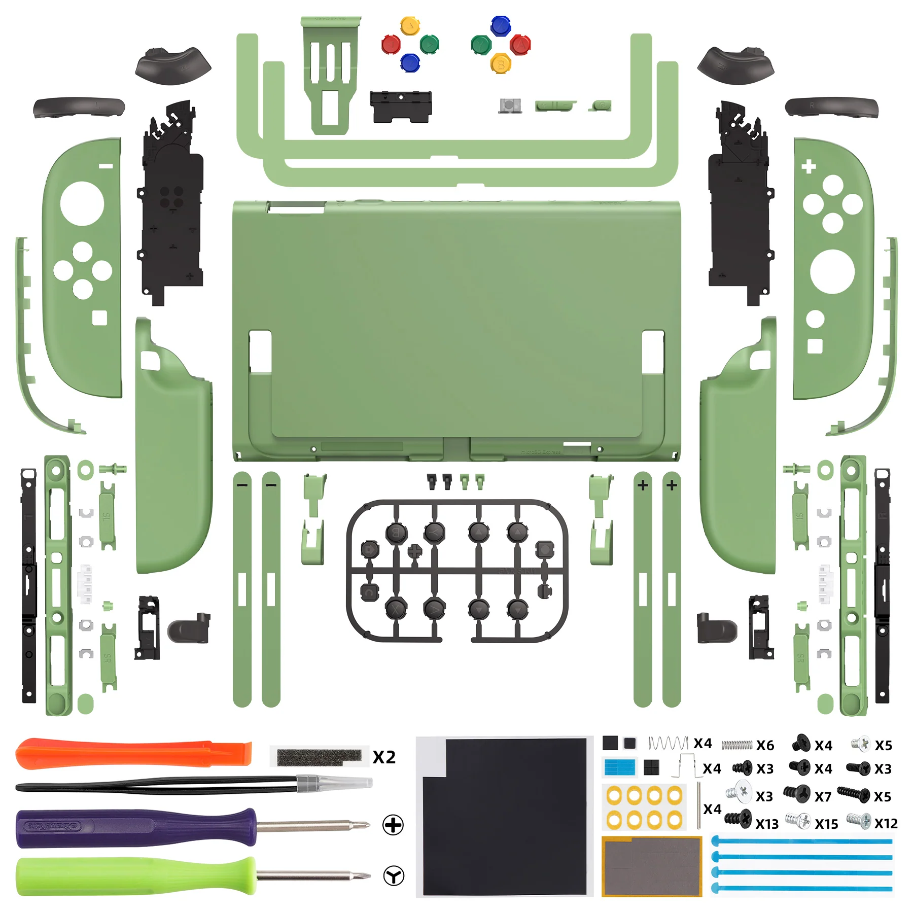 eXtremeRate DIY Replacement Full Set Shells with Buttons for Nintendo Switch 2 - Deluxe Version - Matcha Green - Image 2