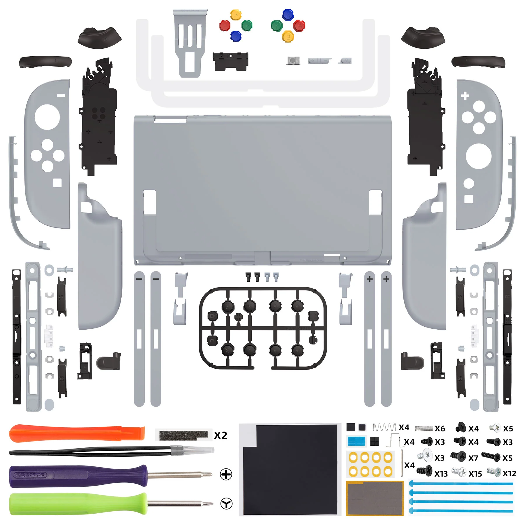 eXtremeRate DIY Replacement Full Set Shells with Buttons for Nintendo Switch 2 - Deluxe Version - New Hope Gray - Image 2