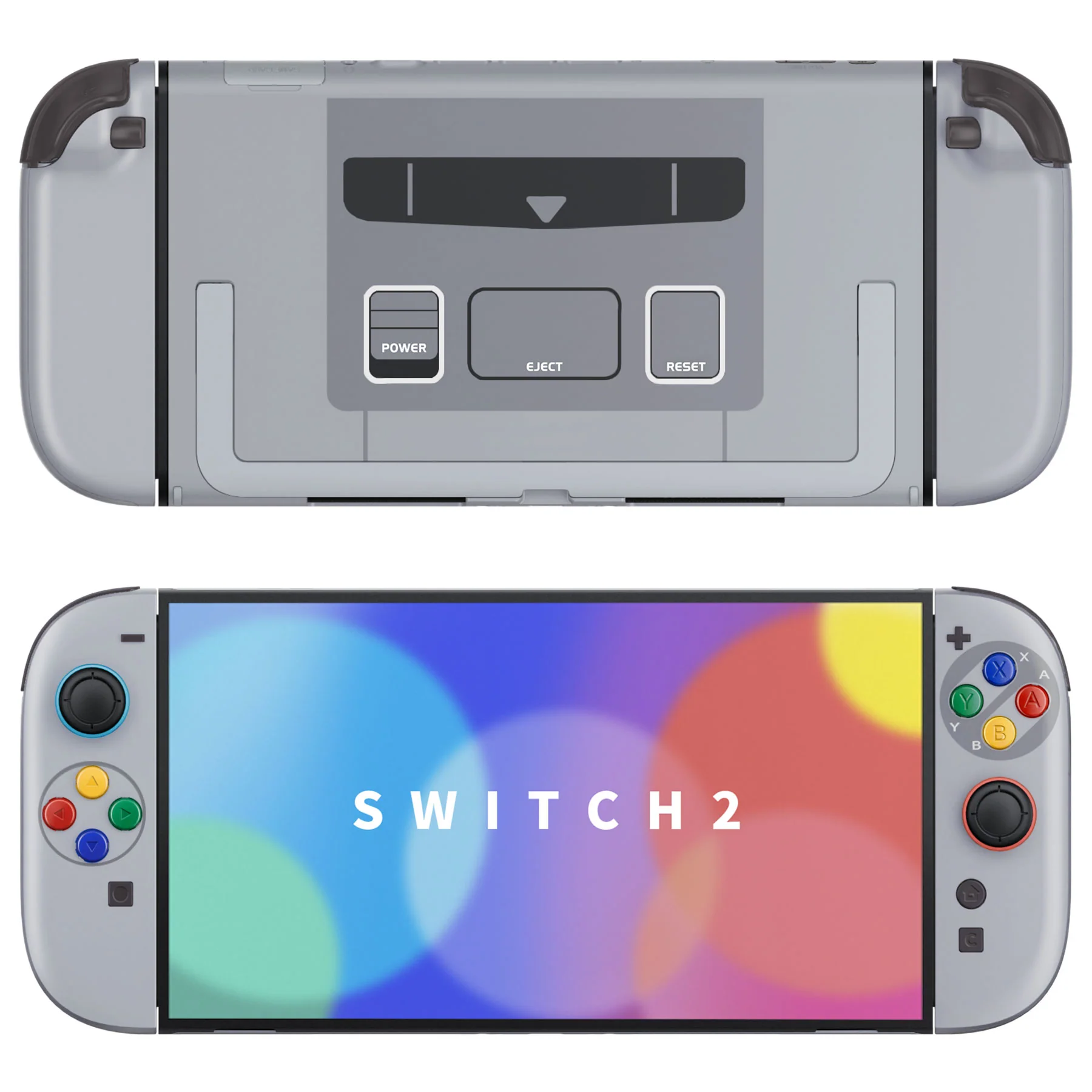 eXtremeRate DIY Replacement Full Set Shells with Buttons for Nintendo Switch 2 - Deluxe Version - SFC SNES Classic EU Style - Image 3