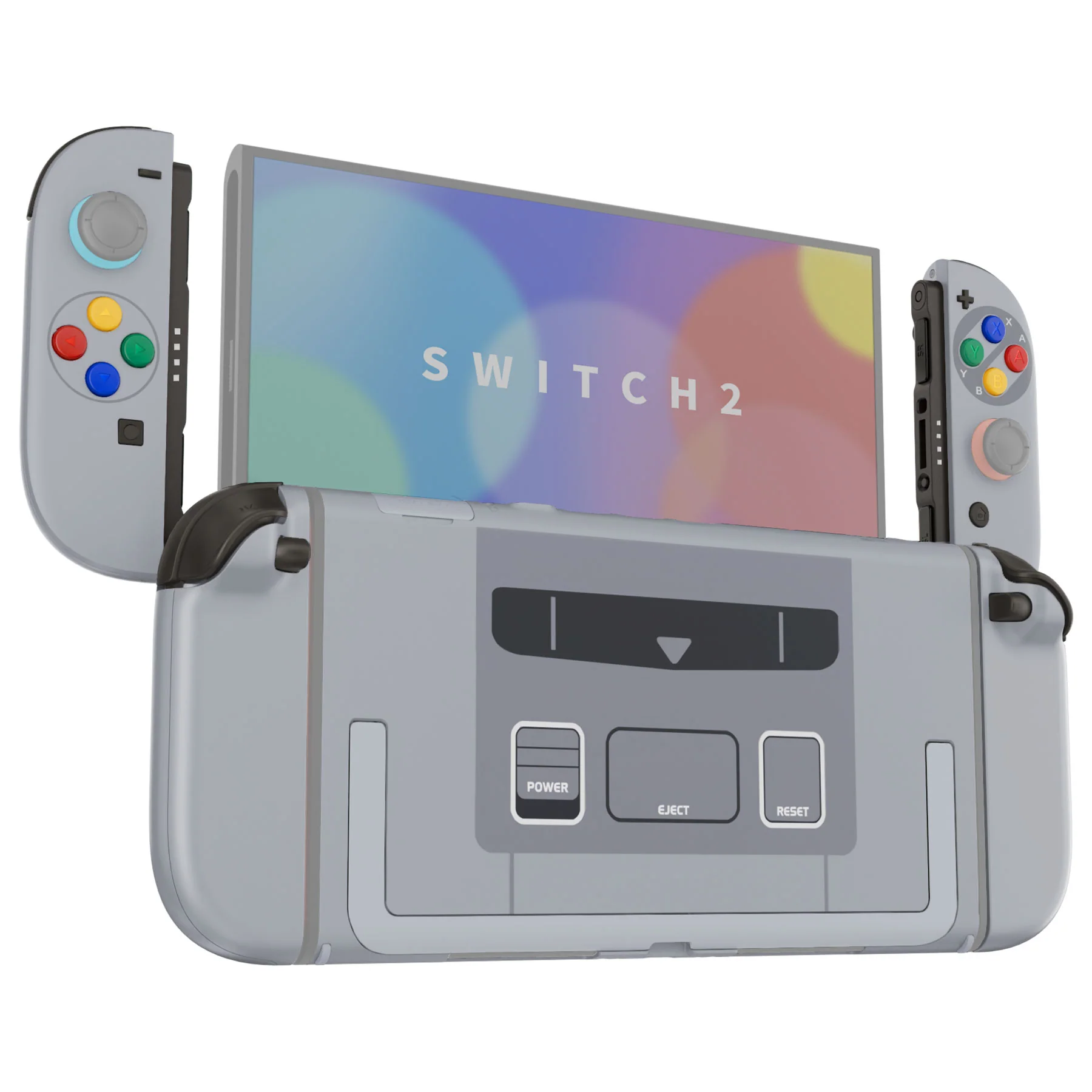 eXtremeRate DIY Replacement Full Set Shells with Buttons for Nintendo Switch 2 - Deluxe Version - SFC SNES Classic EU Style - Image 4