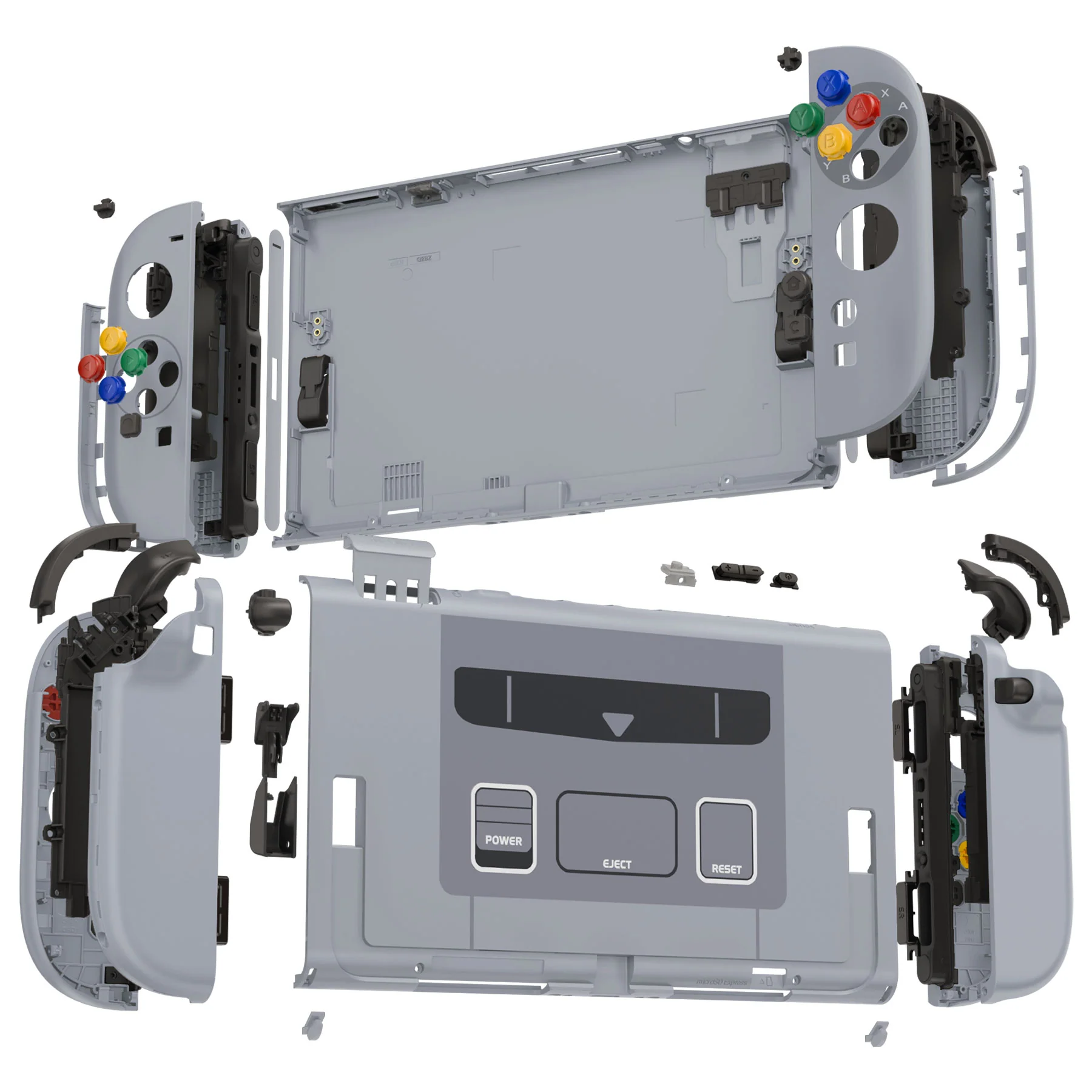 eXtremeRate DIY Replacement Full Set Shells with Buttons for Nintendo Switch 2 - Deluxe Version - SFC SNES Classic EU Style - Image 5
