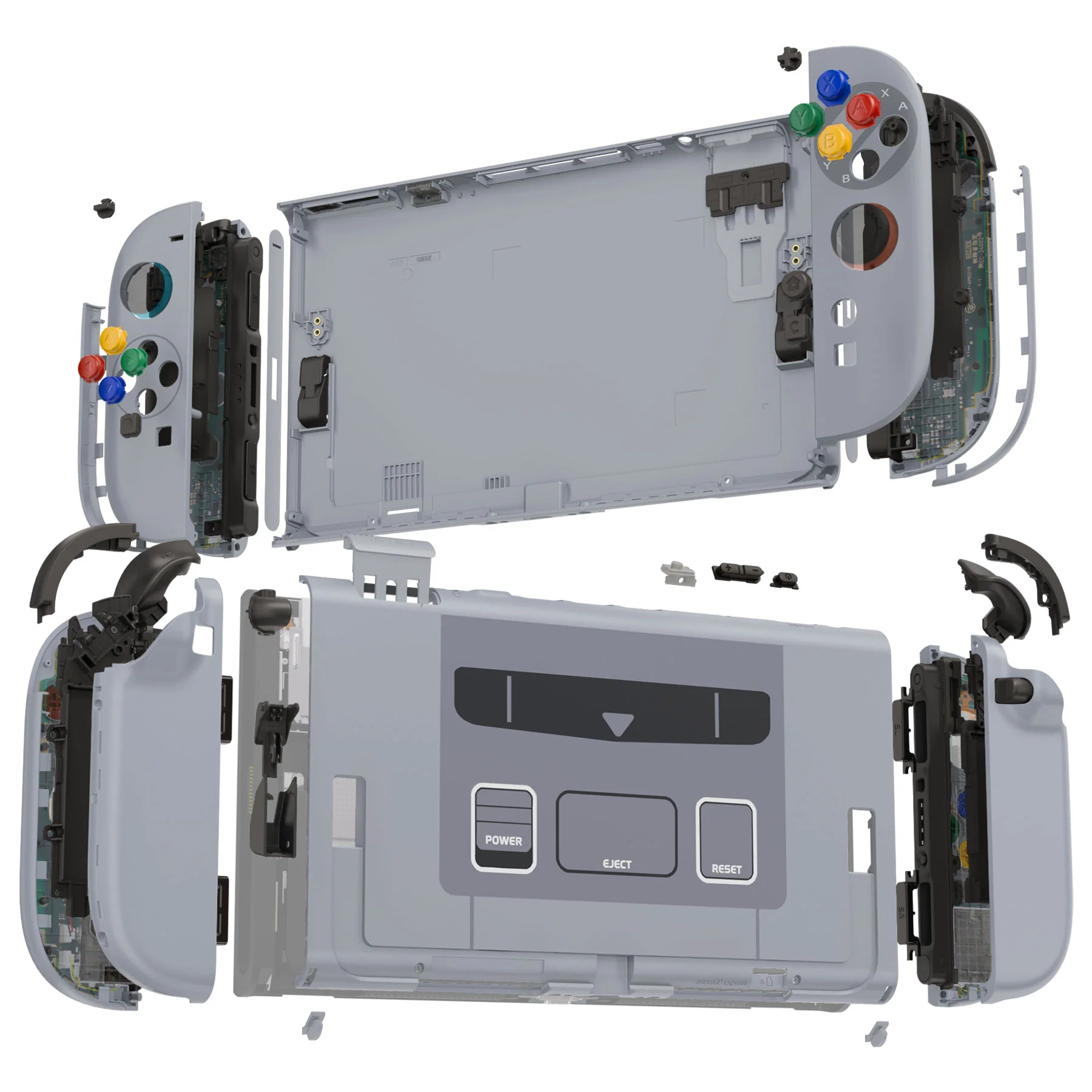 eXtremeRate DIY Replacement Full Set Shells with Buttons for Nintendo Switch 2 - Deluxe Version - SFC SNES Classic EU Style - Image 6