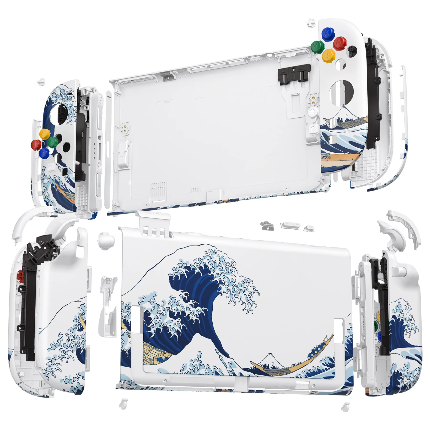 eXtremeRate DIY Replacement Full Set Shells with Buttons for Nintendo Switch 2 - Deluxe Version - The Great Wave - Image 5