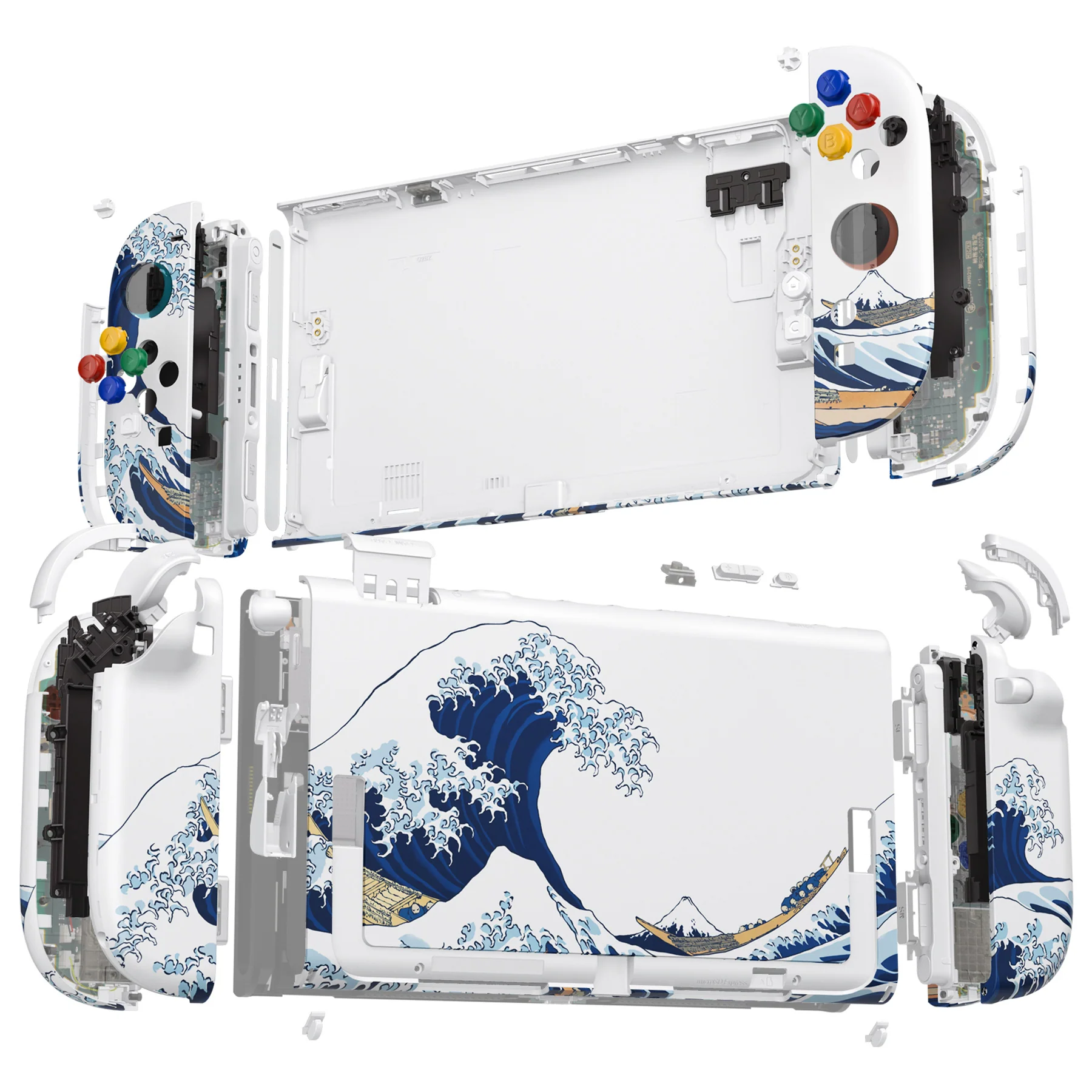 eXtremeRate DIY Replacement Full Set Shells with Buttons for Nintendo Switch 2 - Deluxe Version - The Great Wave - Image 6