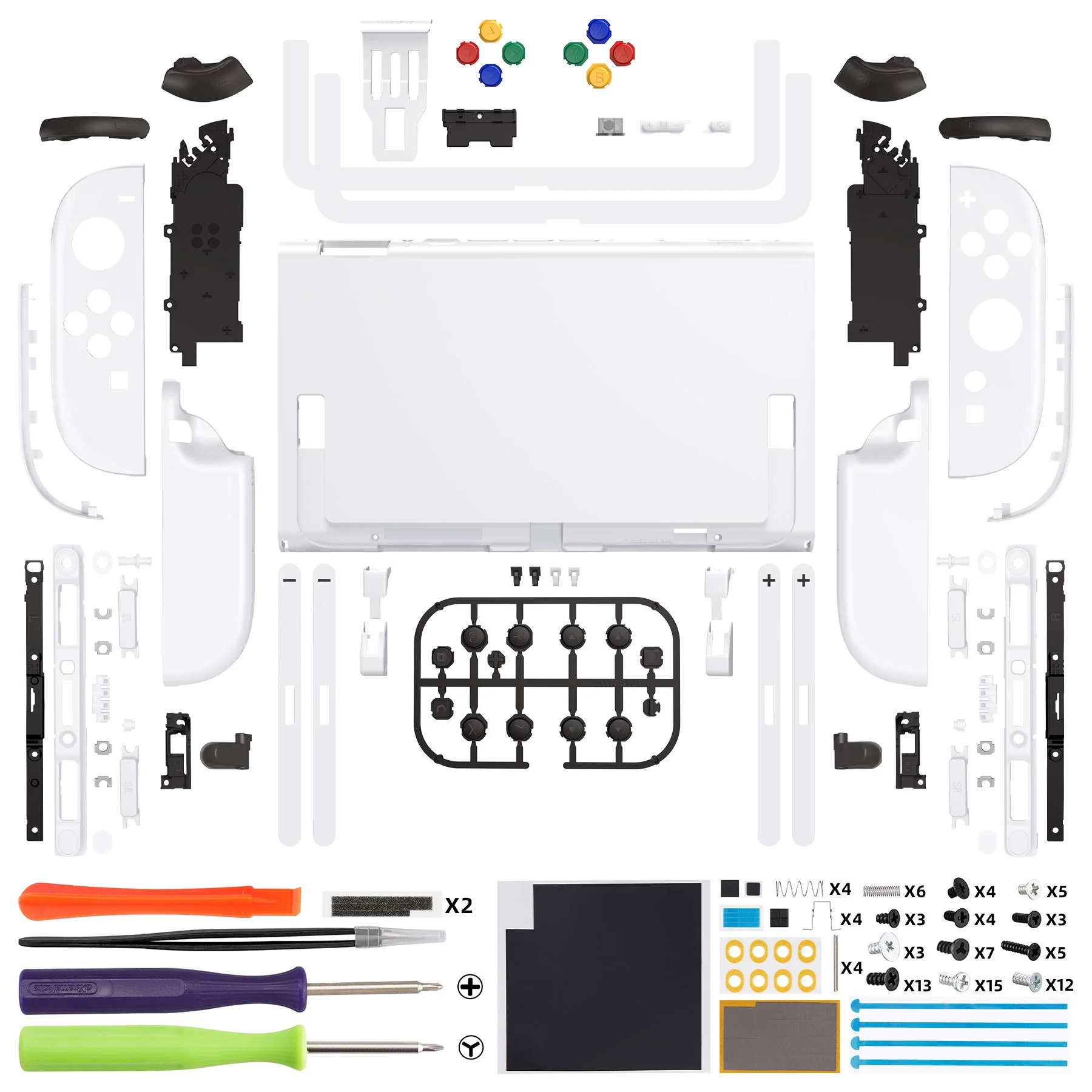 eXtremeRate DIY Replacement Full Set Shells with Buttons for Nintendo Switch 2 - Deluxe Version - White - Image 2