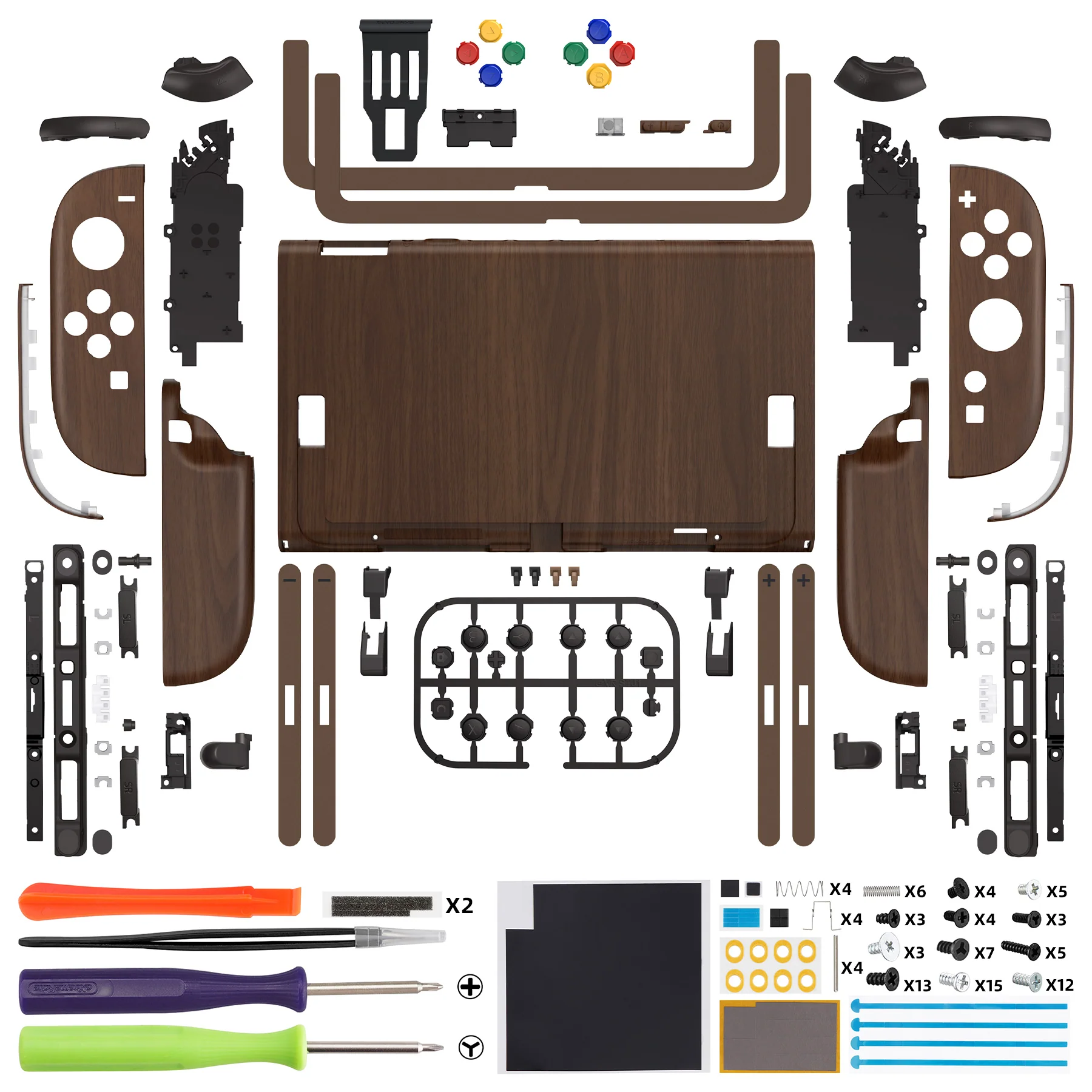 eXtremeRate DIY Replacement Full Set Shells with Buttons for Nintendo Switch 2 - Deluxe Version - Wood Grain - Image 2