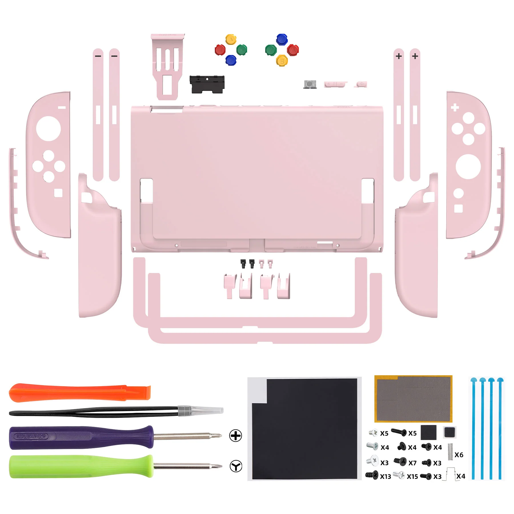 eXtremeRate DIY Replacement Full Set Shells with Buttons for Nintendo Switch 2 - Essence Version - Cherry Blossoms Pink - Image 2