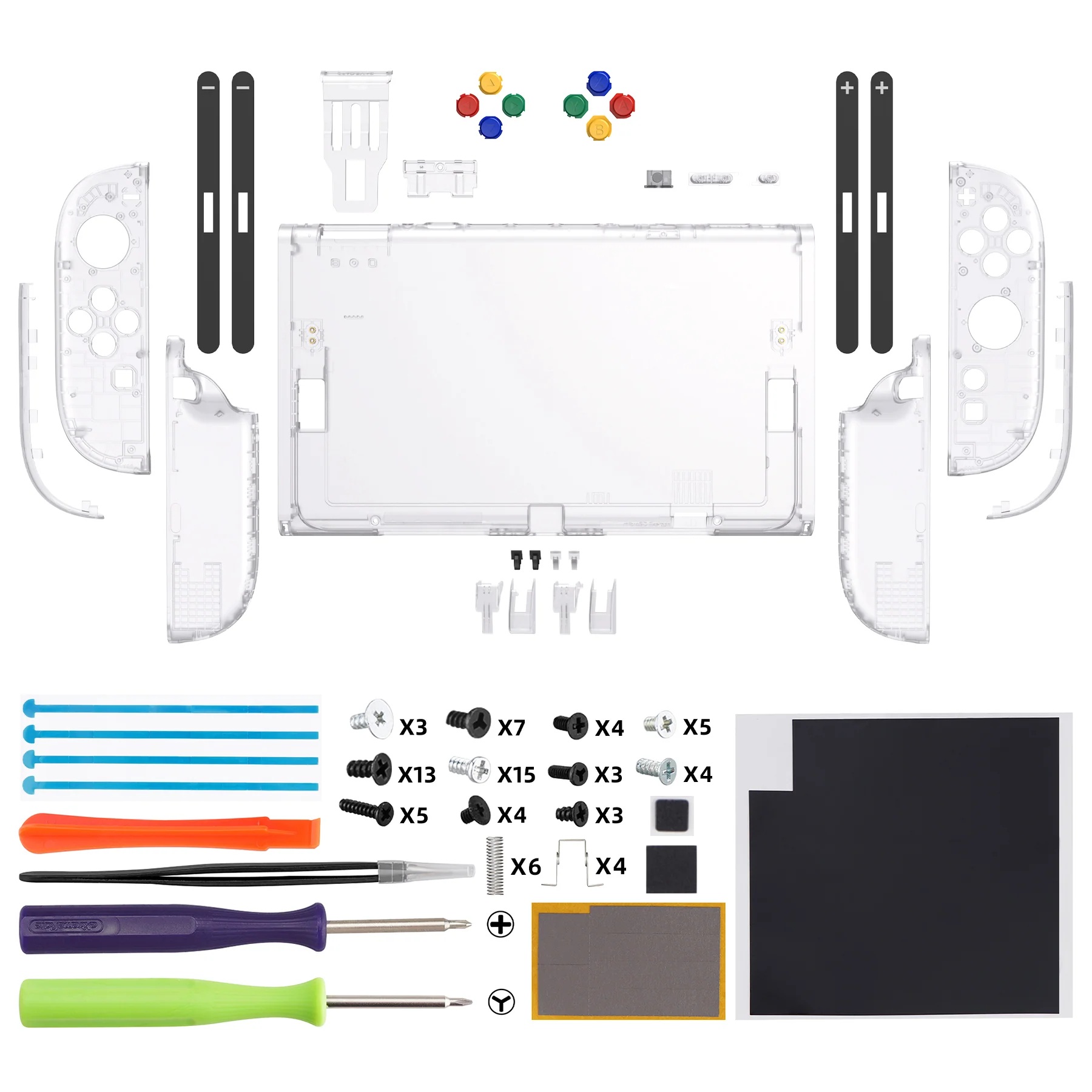 eXtremeRate DIY Replacement Full Set Shells with Buttons for Nintendo Switch 2 - Essence Version - Clear - Image 2
