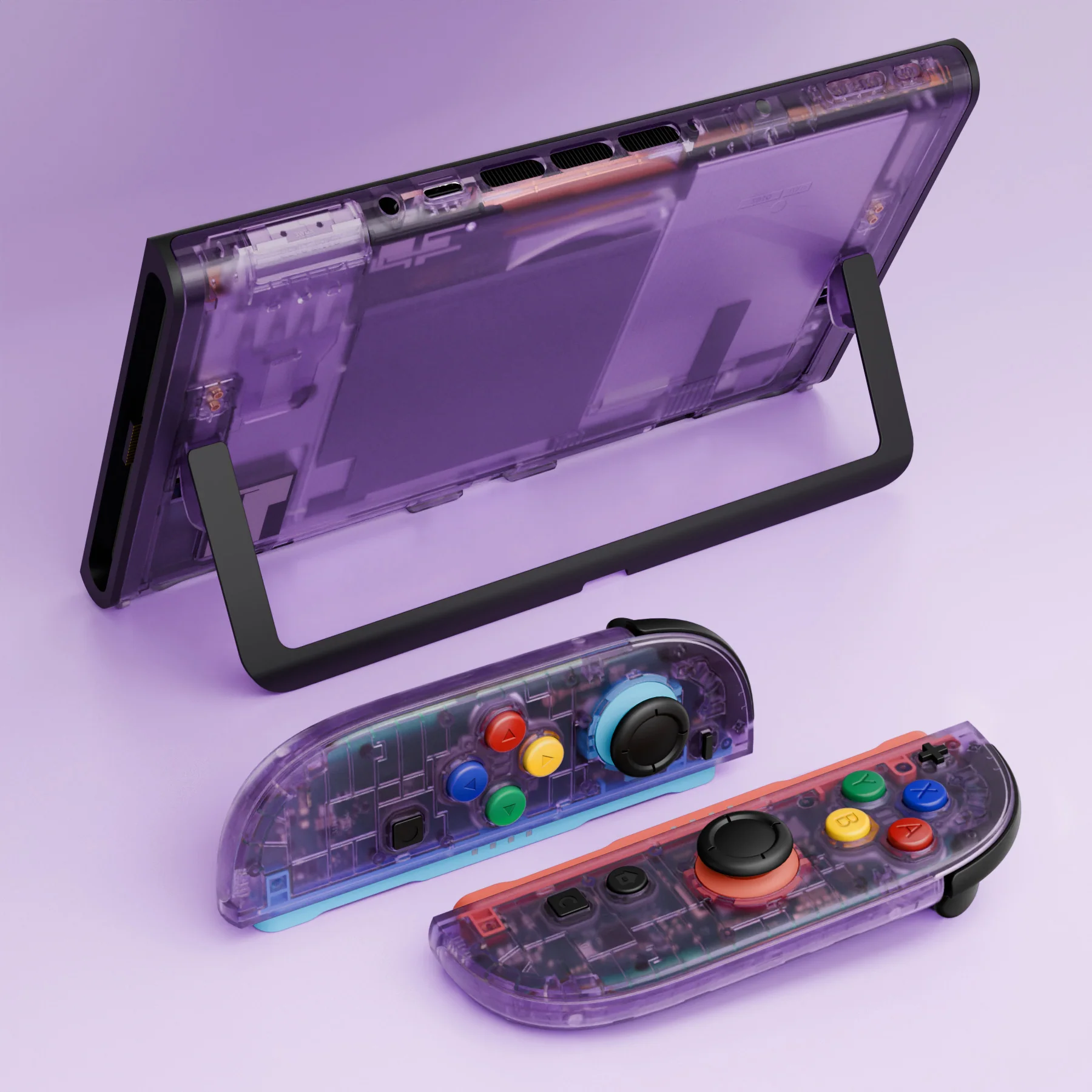 eXtremeRate DIY Replacement Full Set Shells with Buttons for Nintendo Switch 2 - Essence Version - Clear Atomic Purple - Image 13