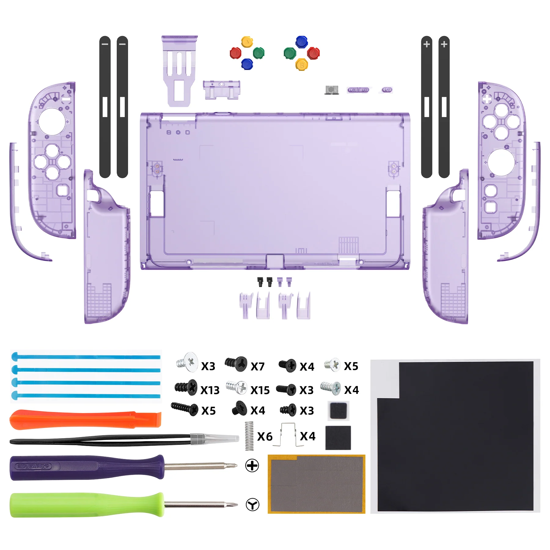 eXtremeRate DIY Replacement Full Set Shells with Buttons for Nintendo Switch 2 - Essence Version - Clear Atomic Purple - Image 2