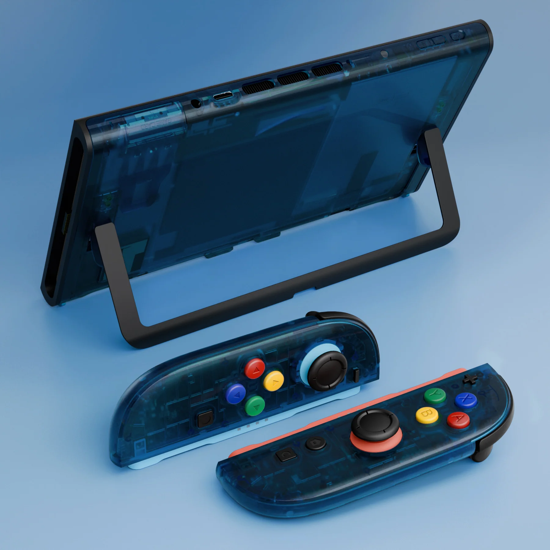 eXtremeRate DIY Replacement Full Set Shells with Buttons for Nintendo Switch 2 - Essence Version - Clear Blue - Image 13