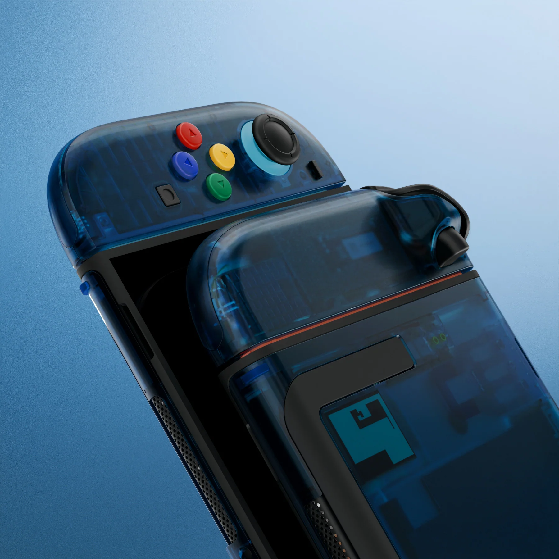 eXtremeRate DIY Replacement Full Set Shells with Buttons for Nintendo Switch 2 - Essence Version - Clear Blue - Image 14