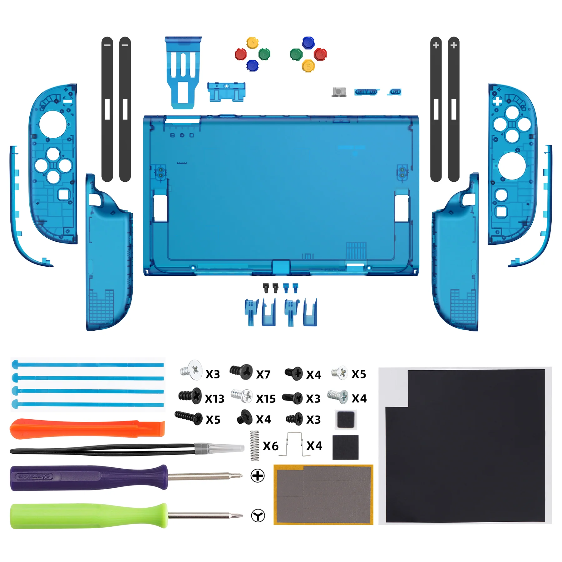 eXtremeRate DIY Replacement Full Set Shells with Buttons for Nintendo Switch 2 - Essence Version - Clear Blue - Image 2