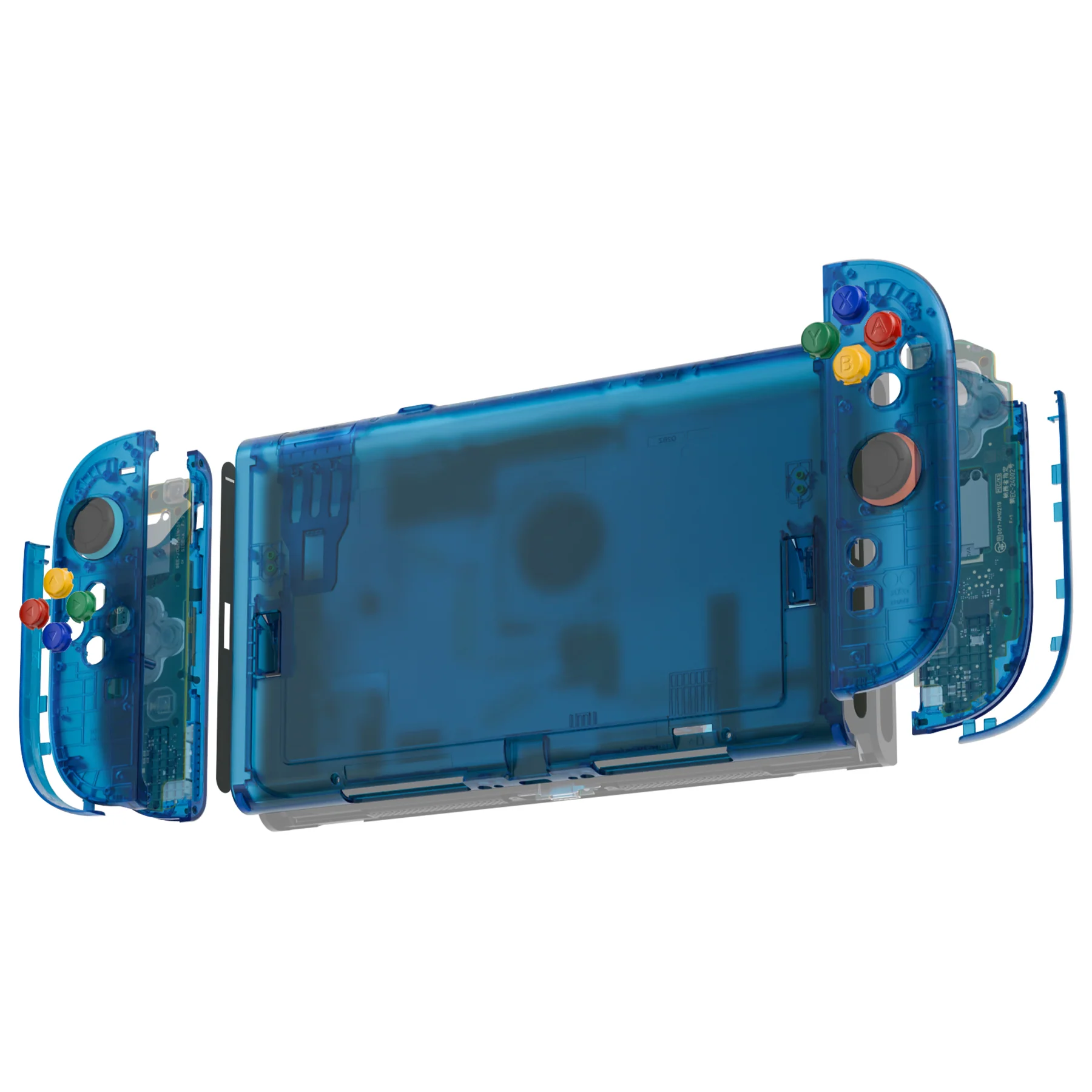 eXtremeRate DIY Replacement Full Set Shells with Buttons for Nintendo Switch 2 - Essence Version - Clear Blue - Image 7